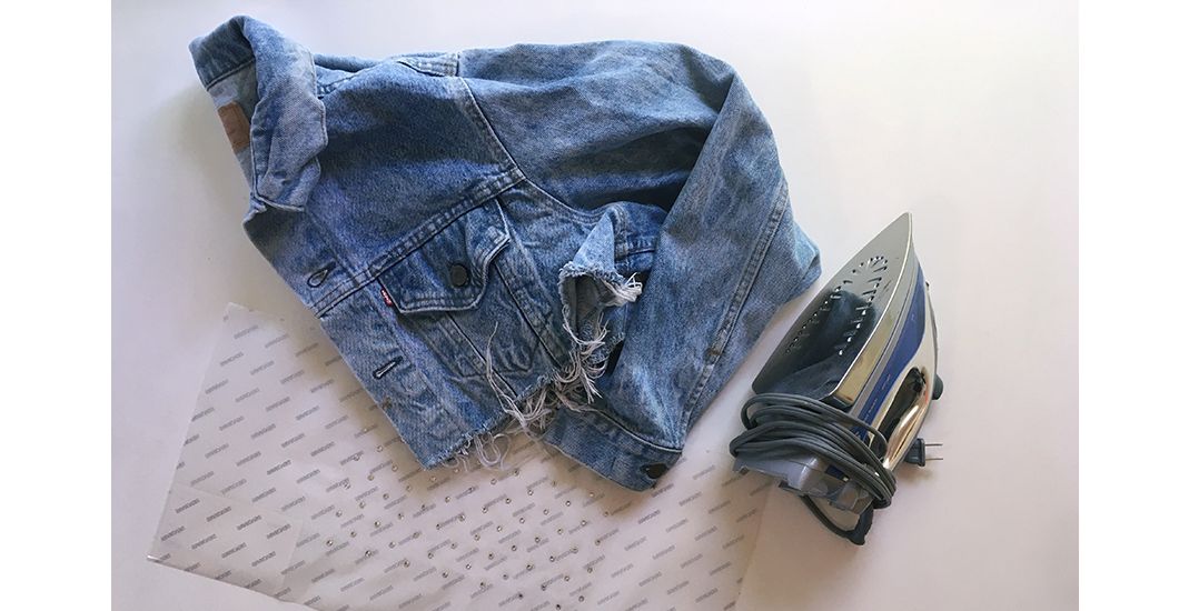 trucker jacket laydown and iron