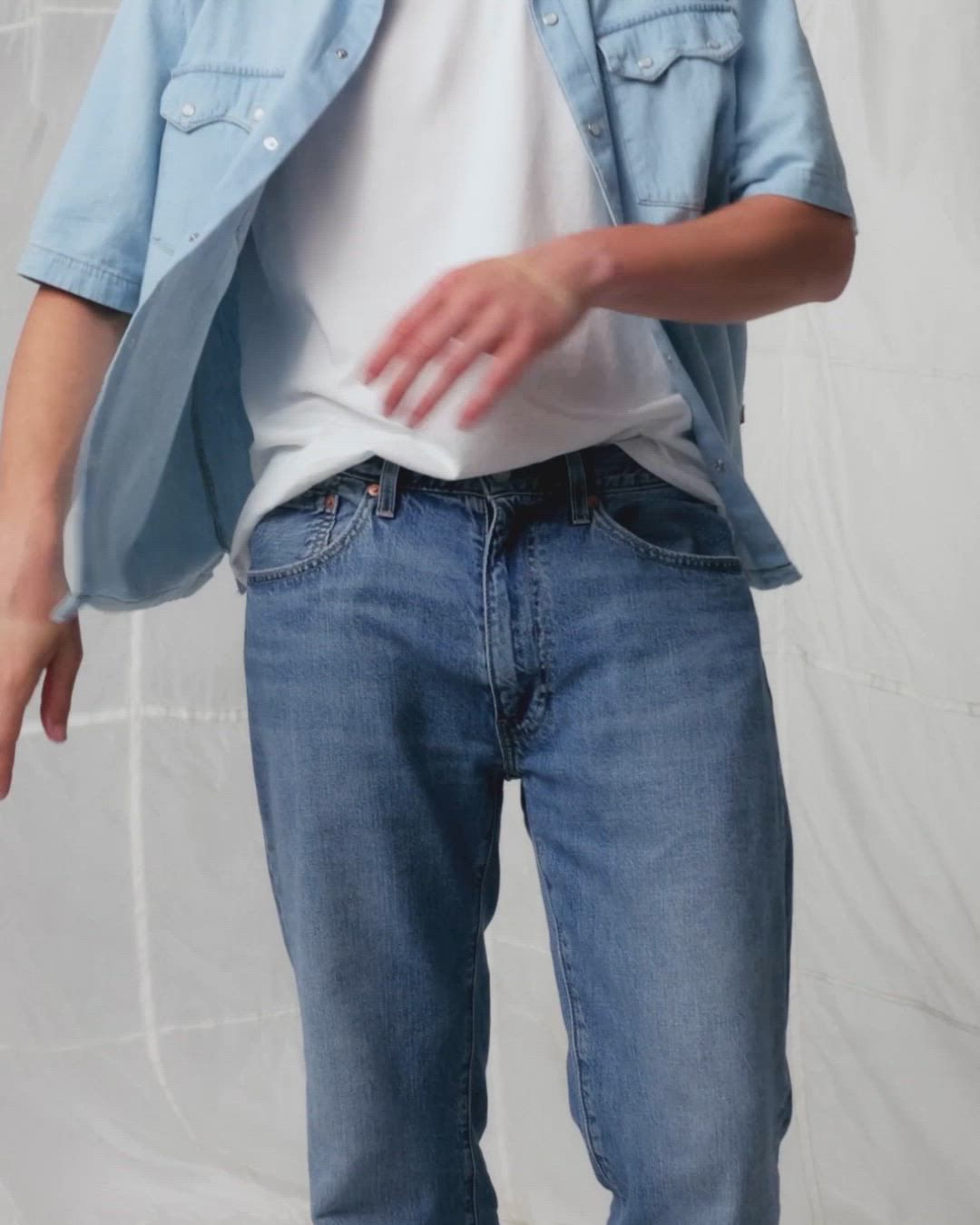 Video of models in lightweight denim