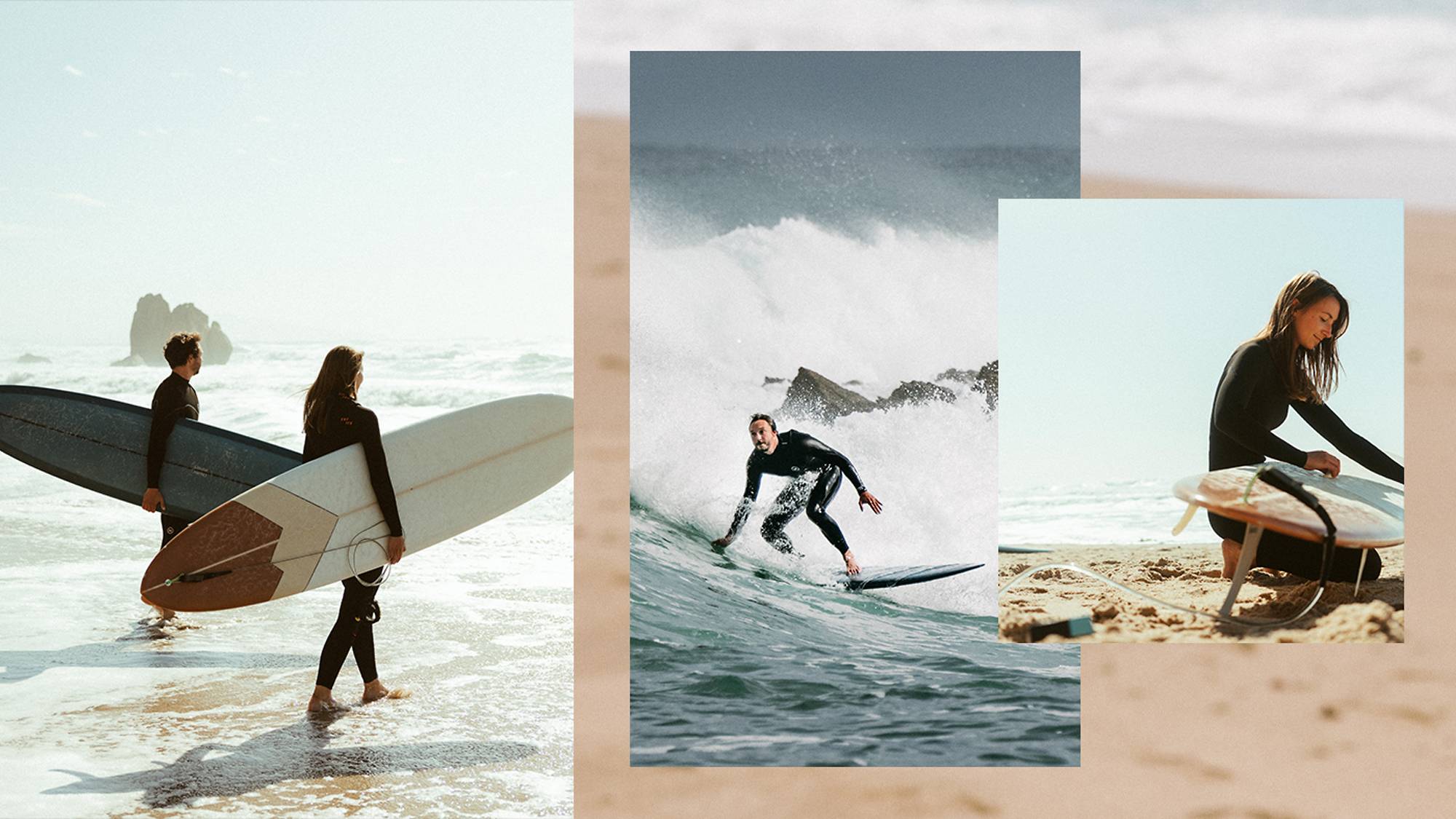 Elena Vignerte et Rémi Sico surfant