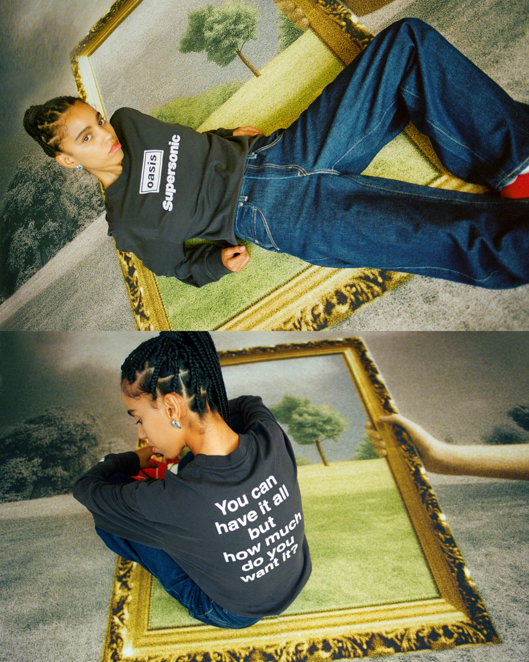 Female model in black long sleeve