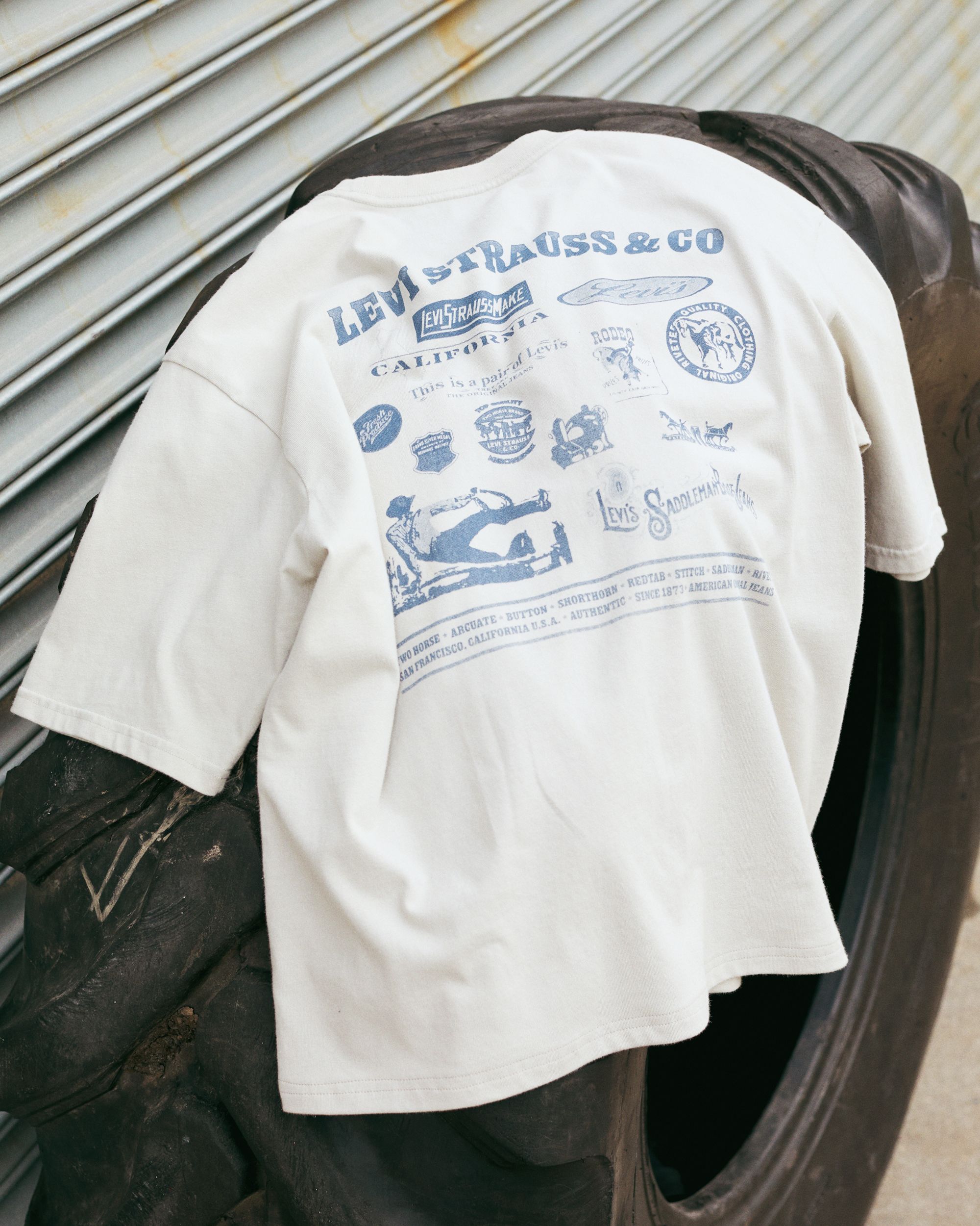 Flat lay of graphic t-shirt