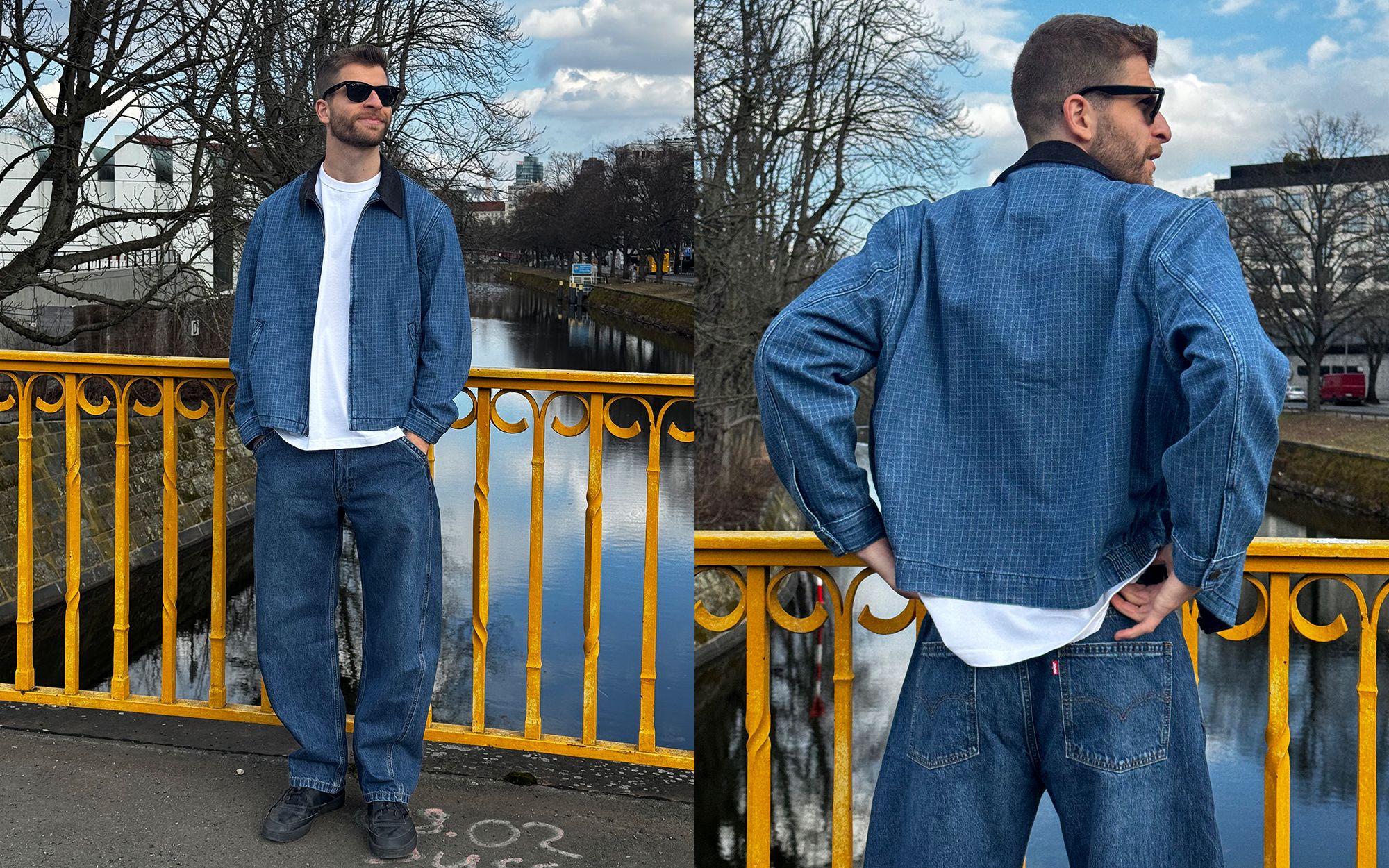 Double Denim + White Tee