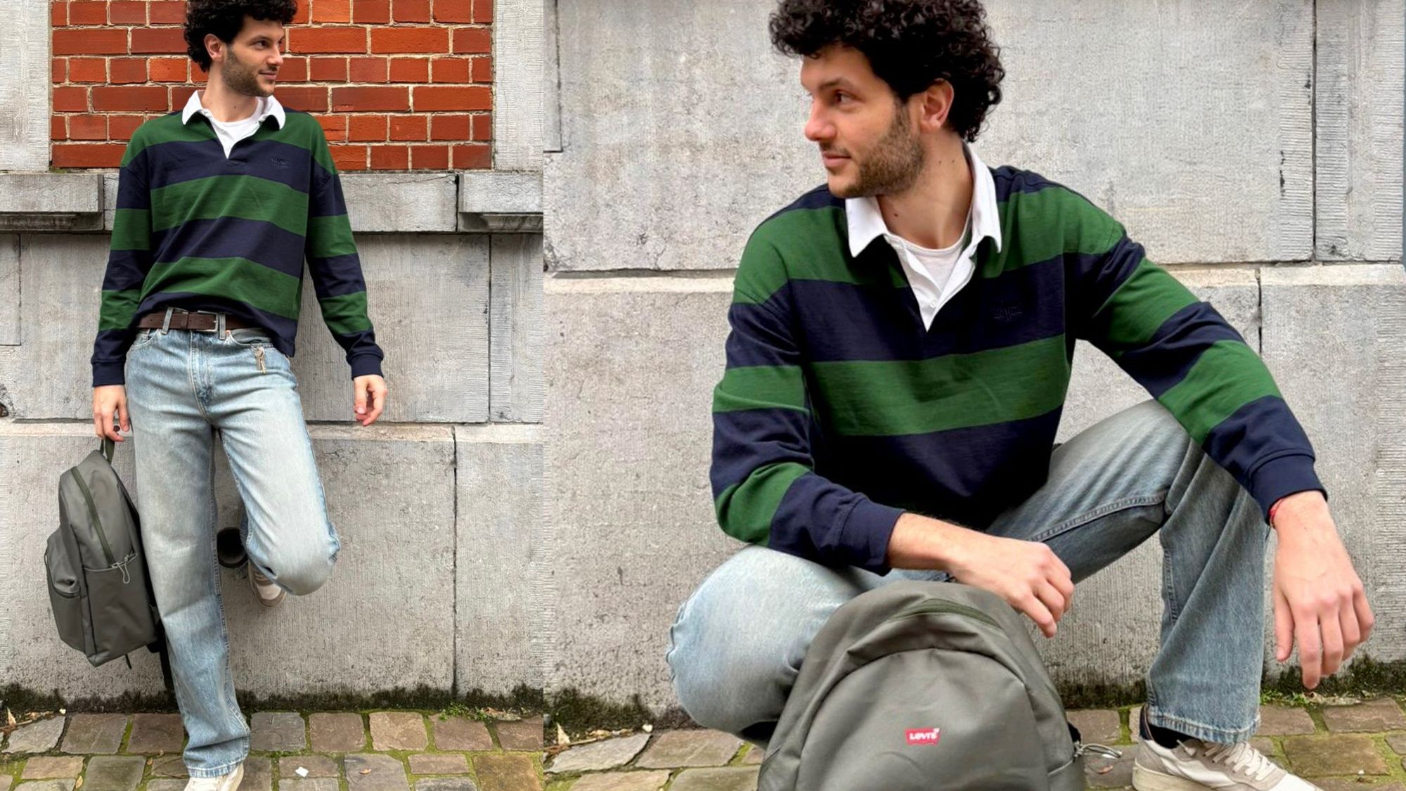 Rugby Tee + 568 Loose Straight Jeans