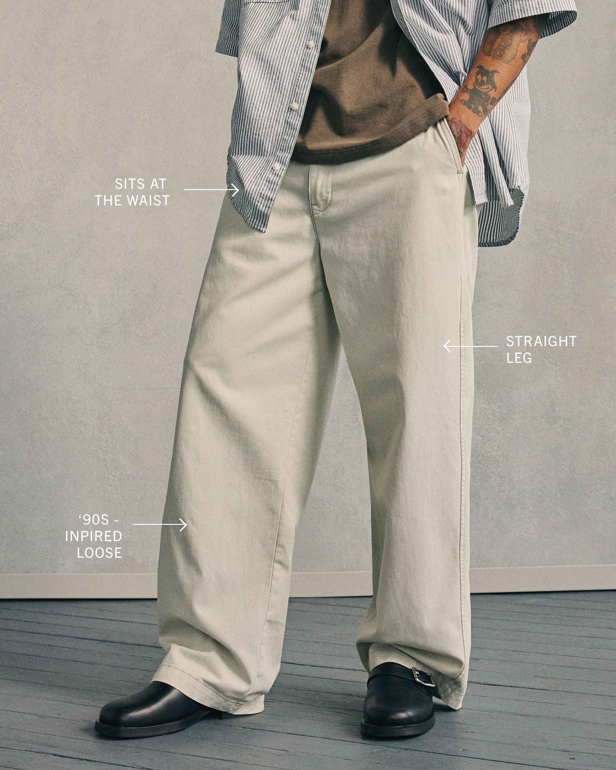 Model wearing XX Chino Baggy