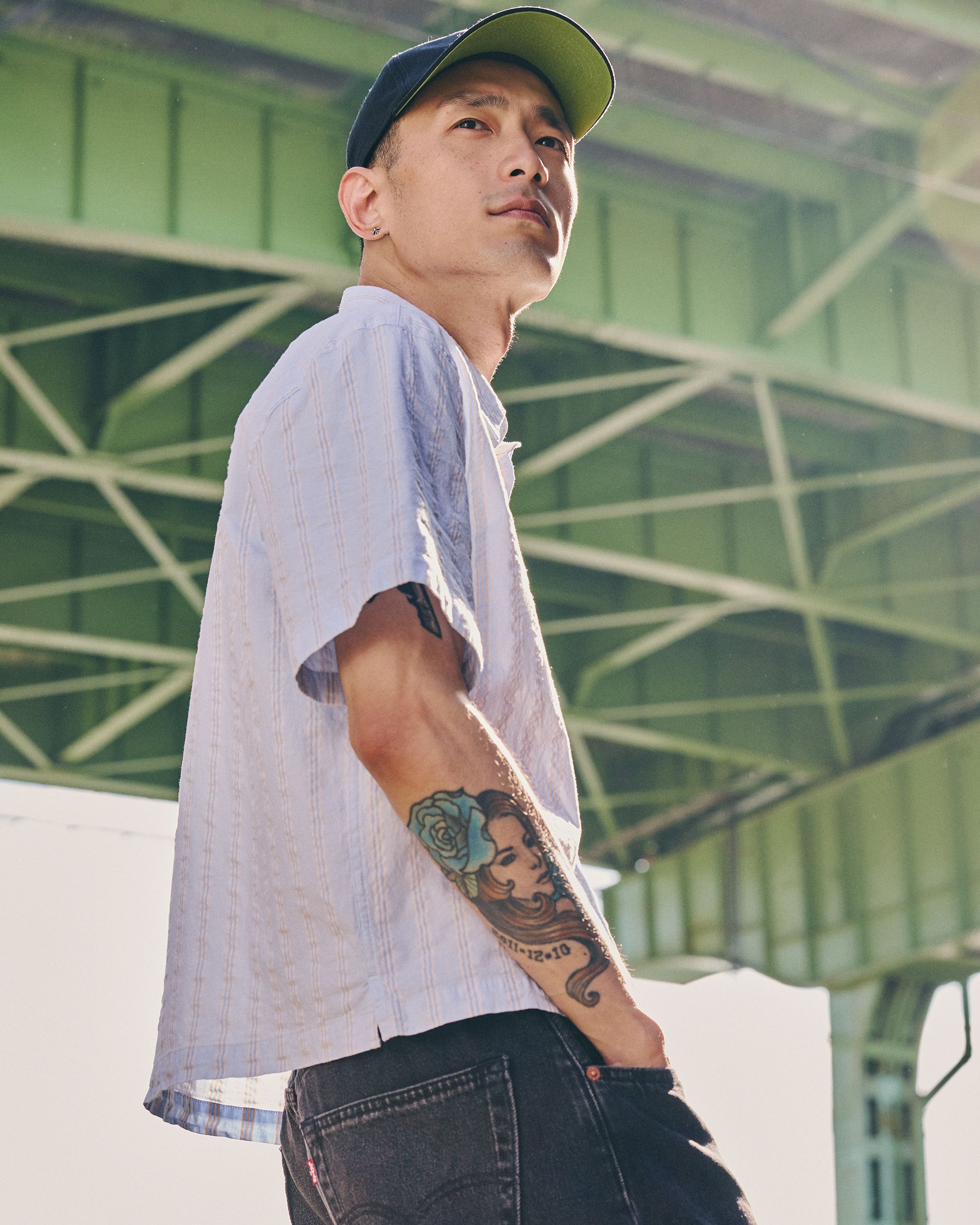 man in a summery shirt