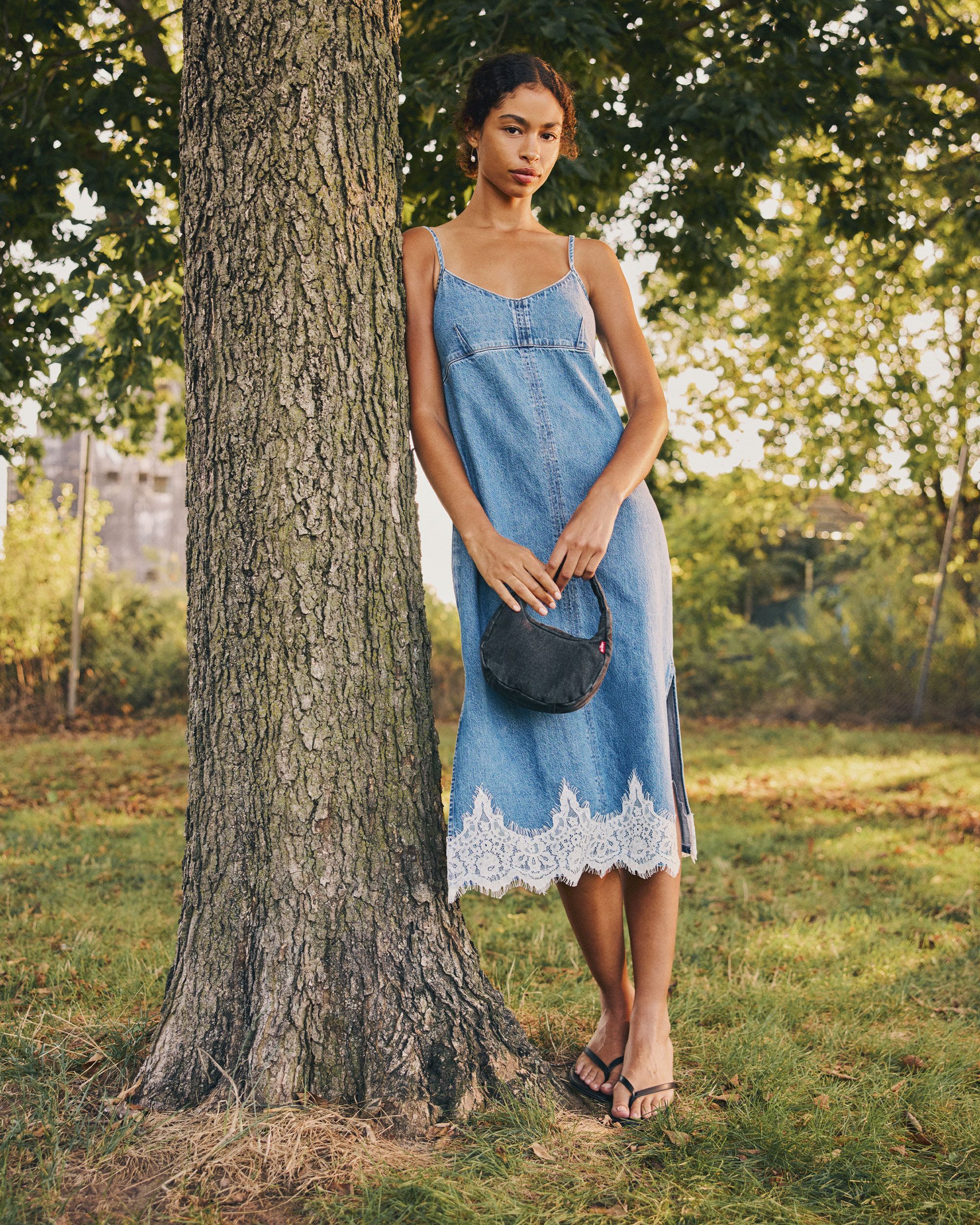 Model in Slip Dress
