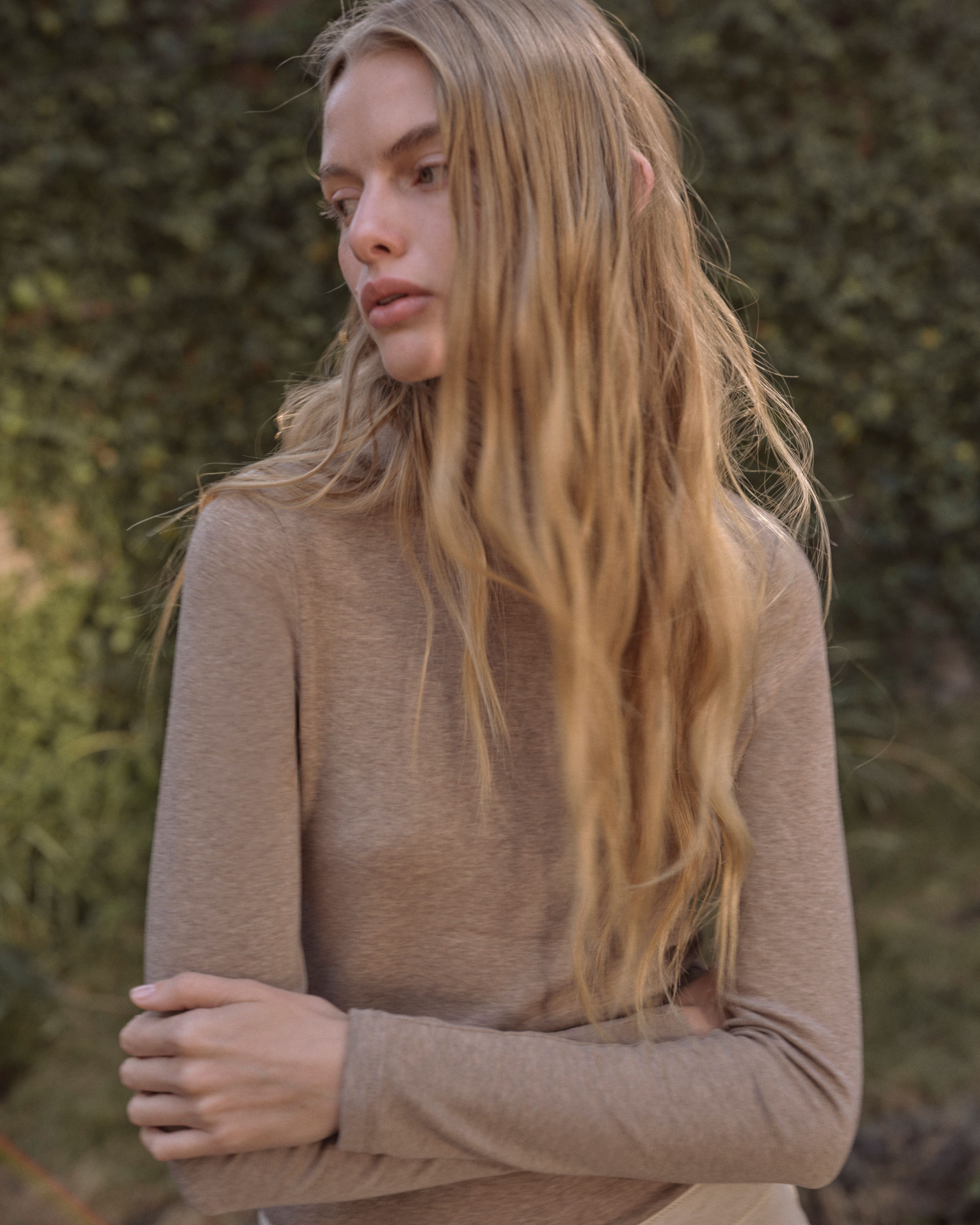 Mia Long-Sleeve Layering Turtleneck Tee