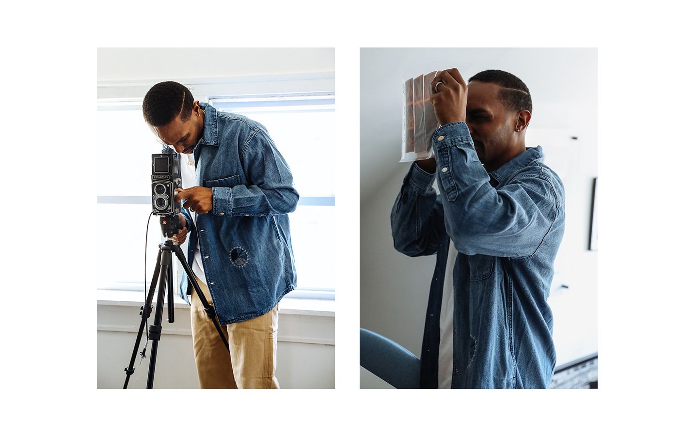 Photos of Adrian Walker in his home.
