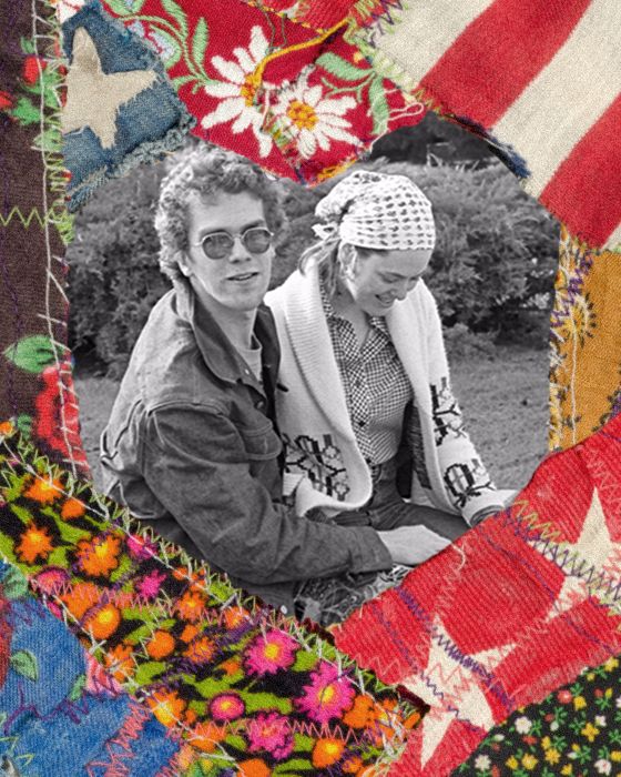 An old black and white photo of a couple