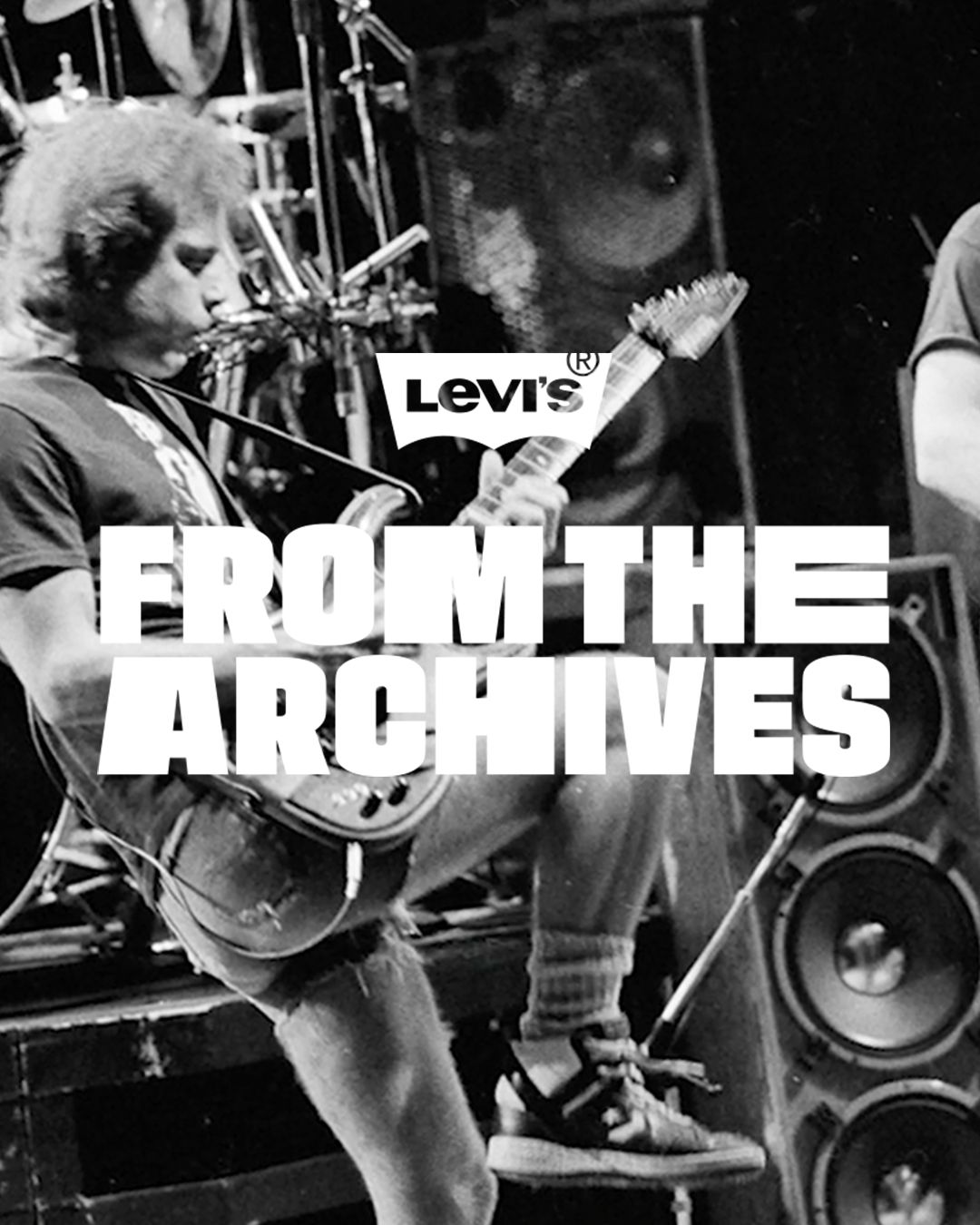 A big title saying, "from the archives" with images of the grateful dead behind