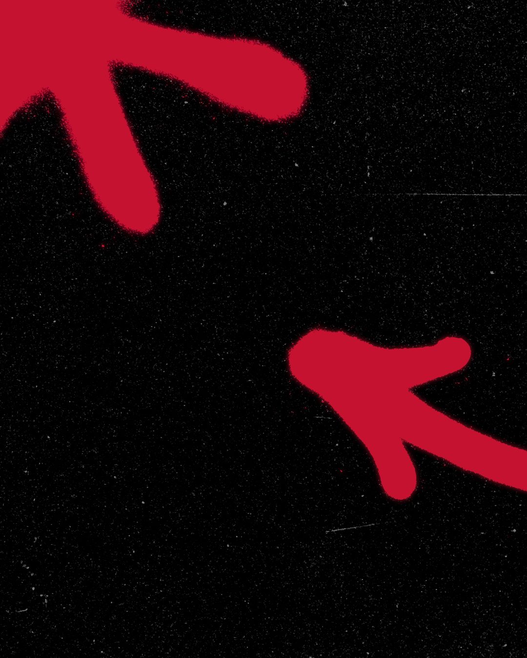 Black texture plate with red spray paint accents