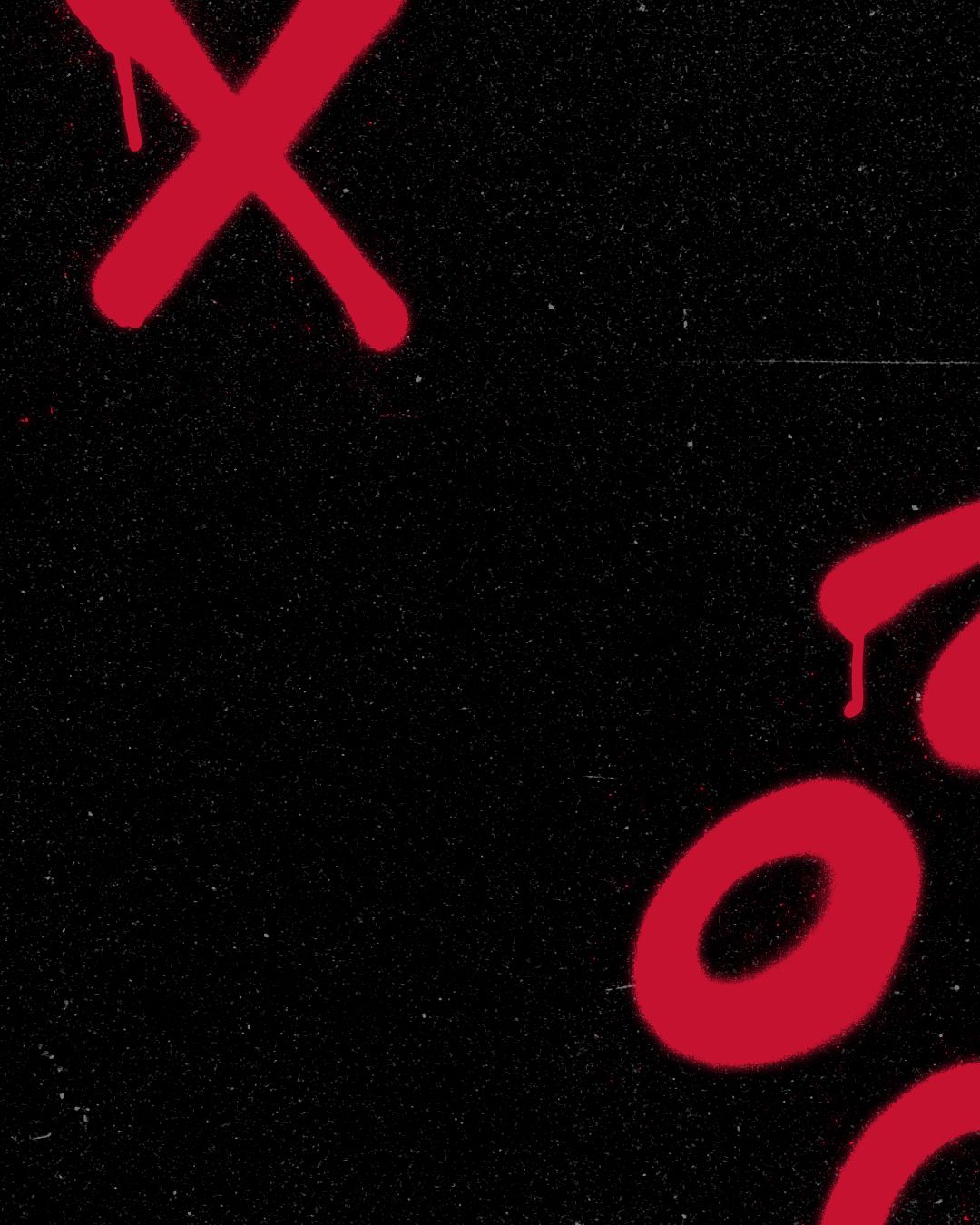 Black texture plate with red spray paint accents