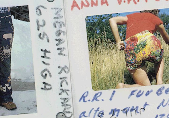 Photos of polaroids of different people dressed in colorful outfits going to Grateful Dead shows