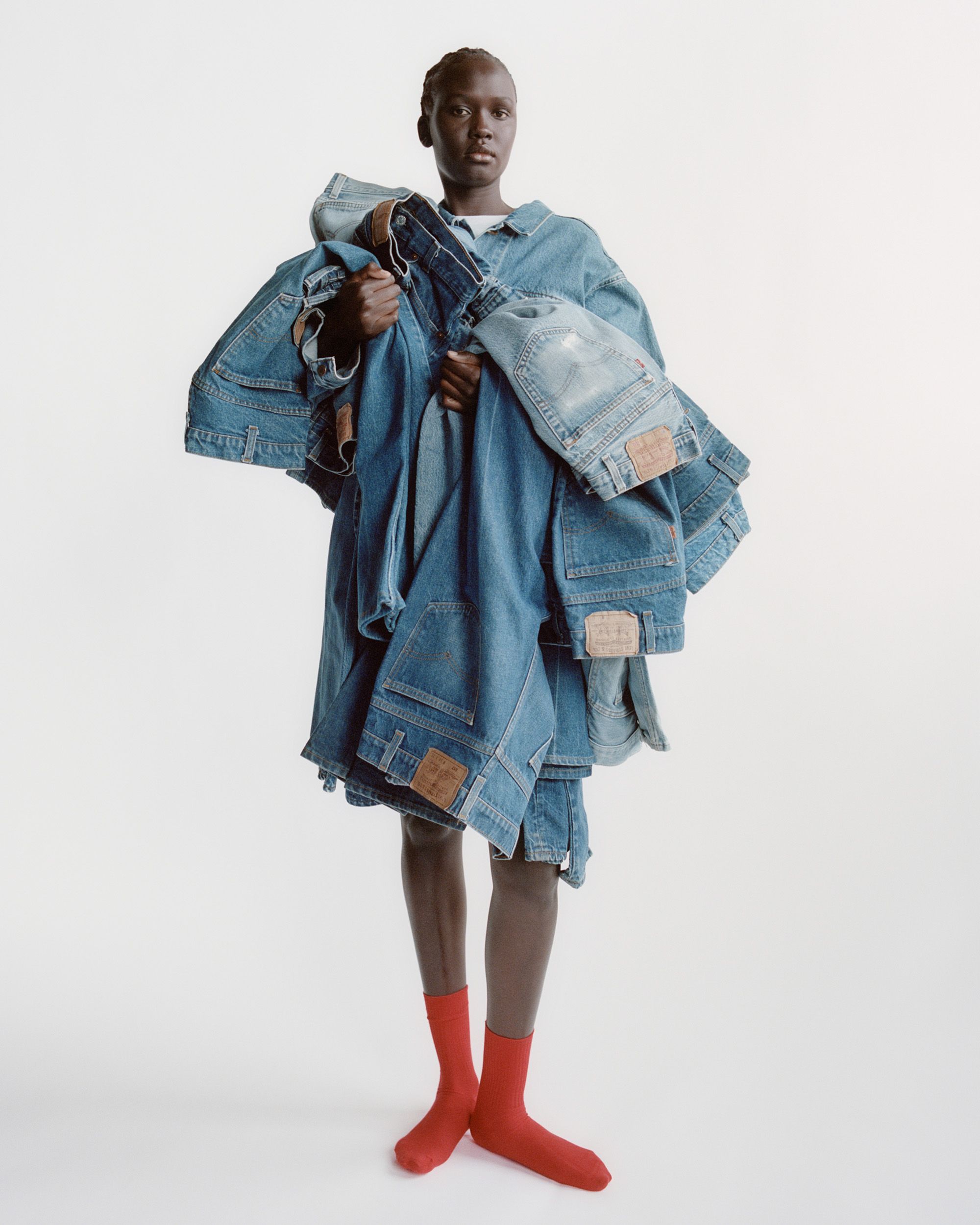 Woman Holding Denim