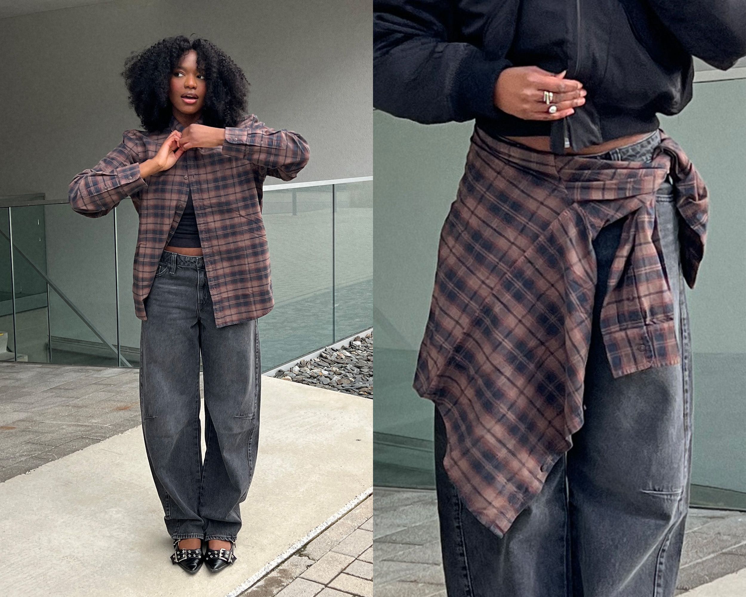 Woman in Check Shirt