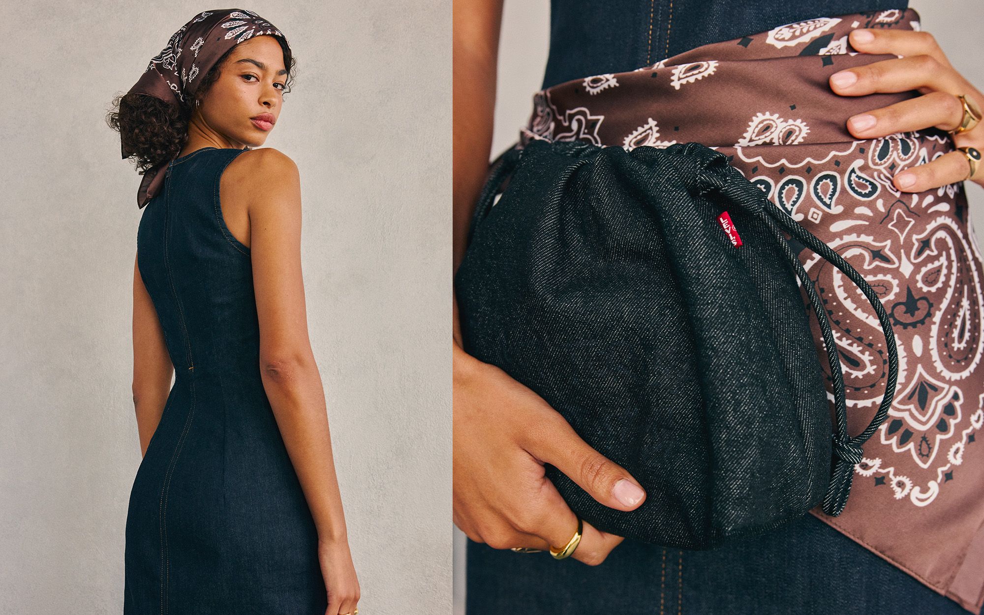 New denim dress and bag