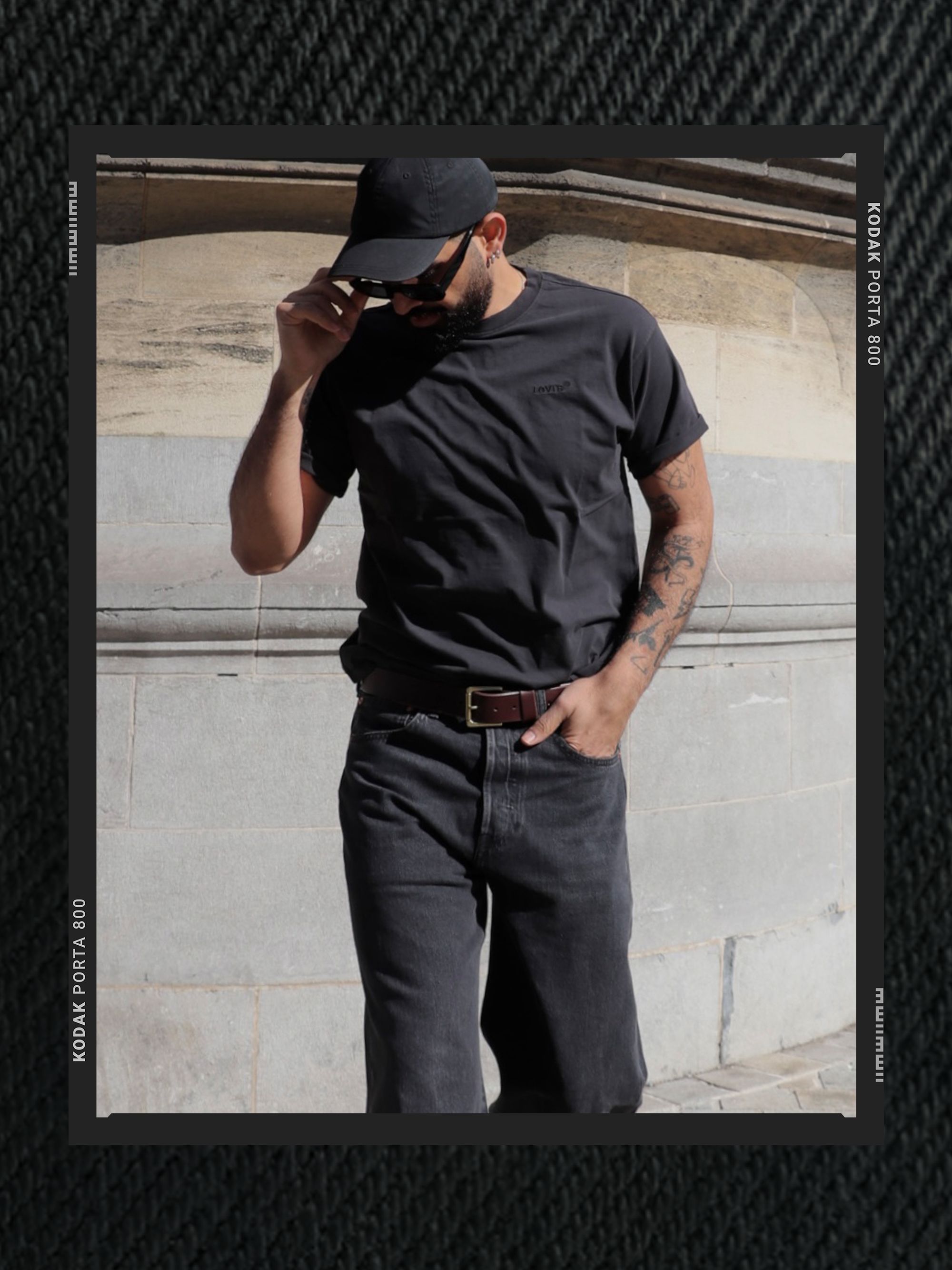 Black T-Shirt + Jeans
