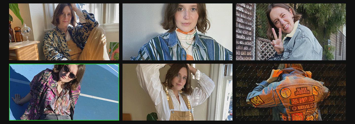 GIF collage of Sarah Coburn's selfies.