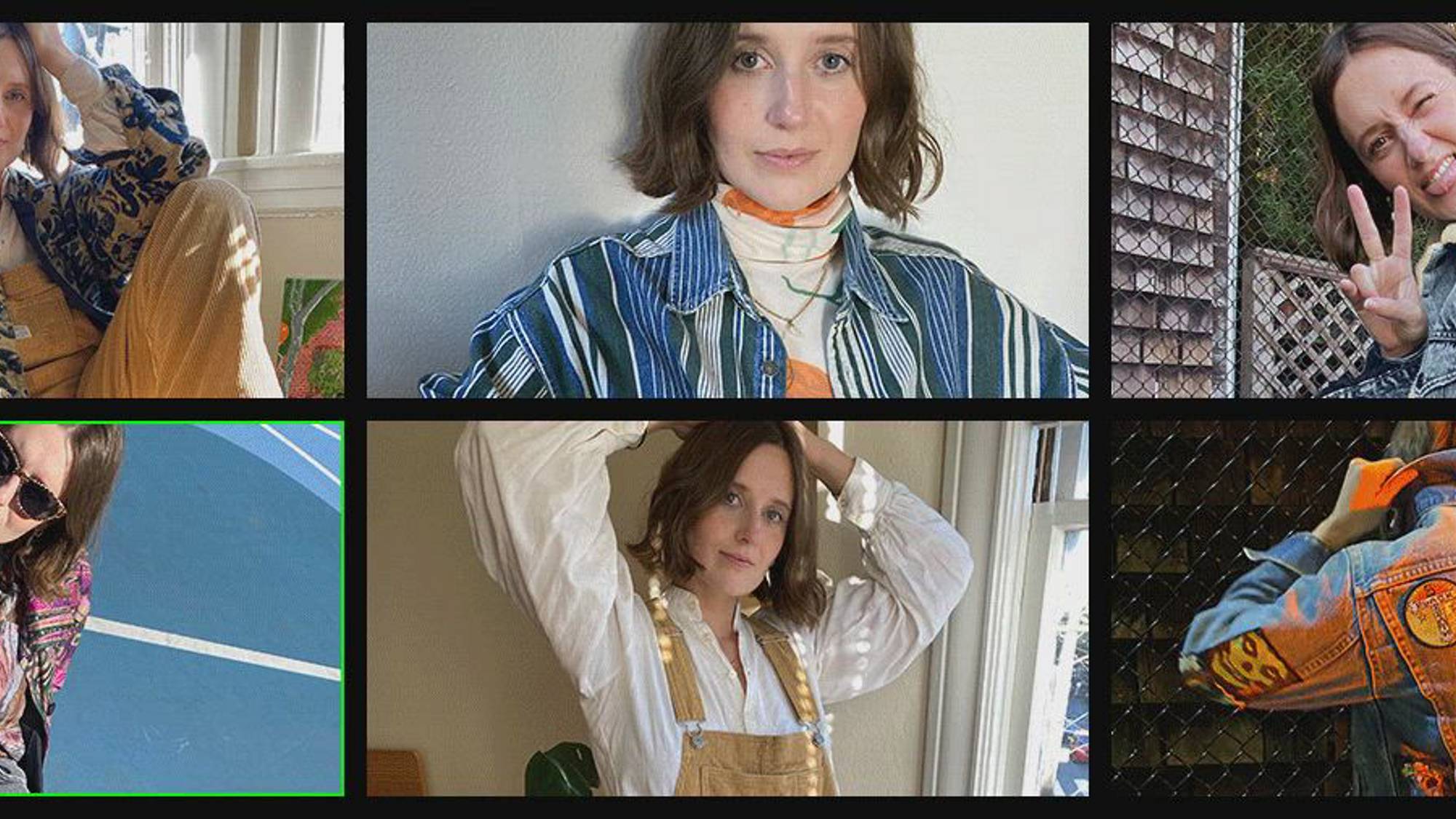 GIF collage of Sarah Coburn's selfies.