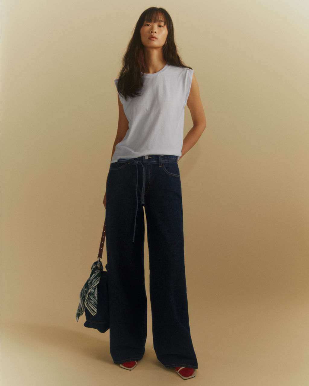 Woman wearing denim jeans