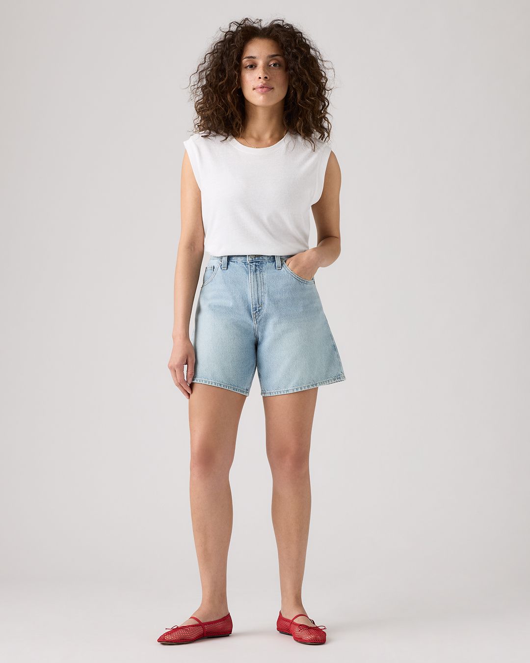 High-Rise Baggy Shorts