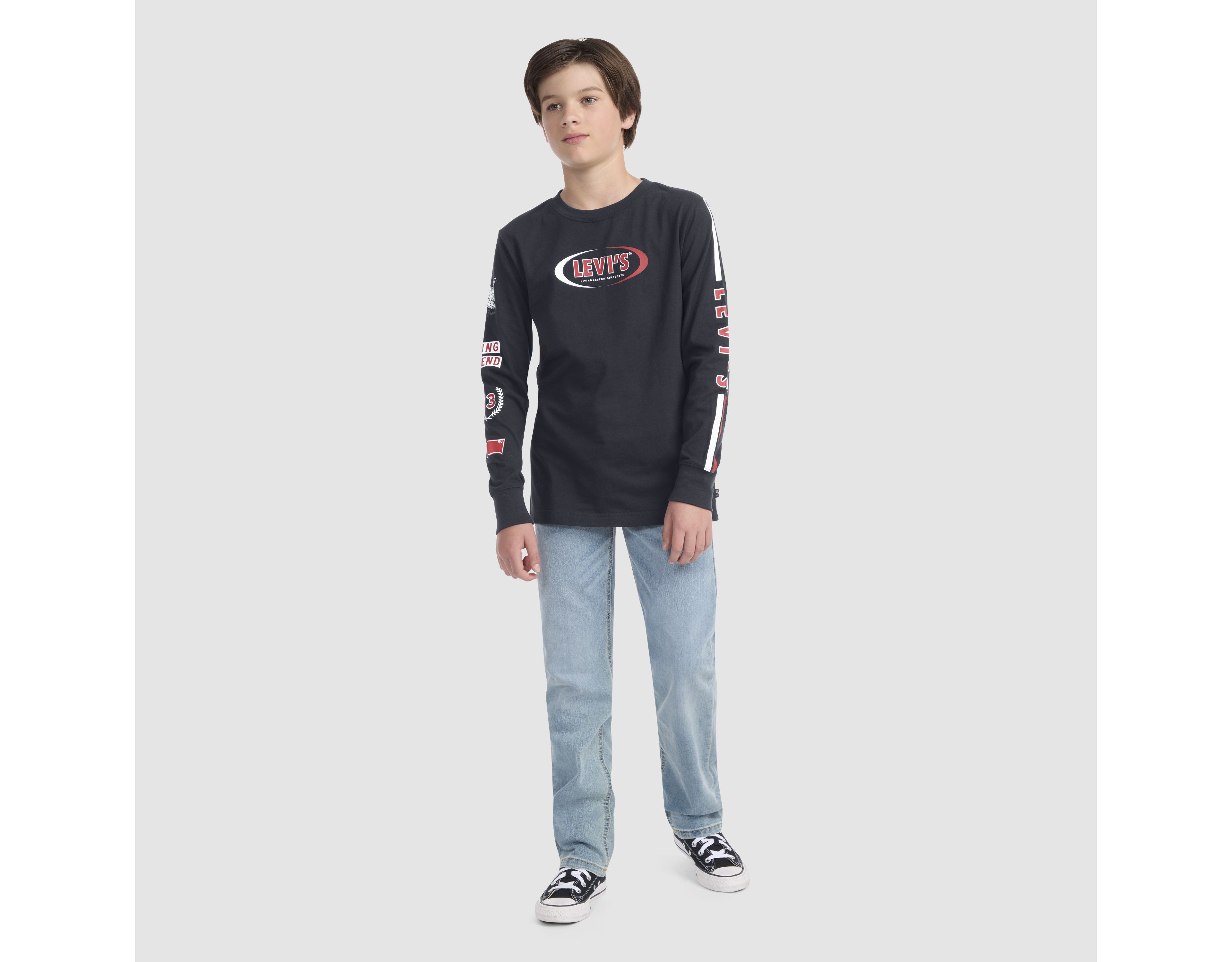 Racing Stripes Ls Tee Big Boys S-XL