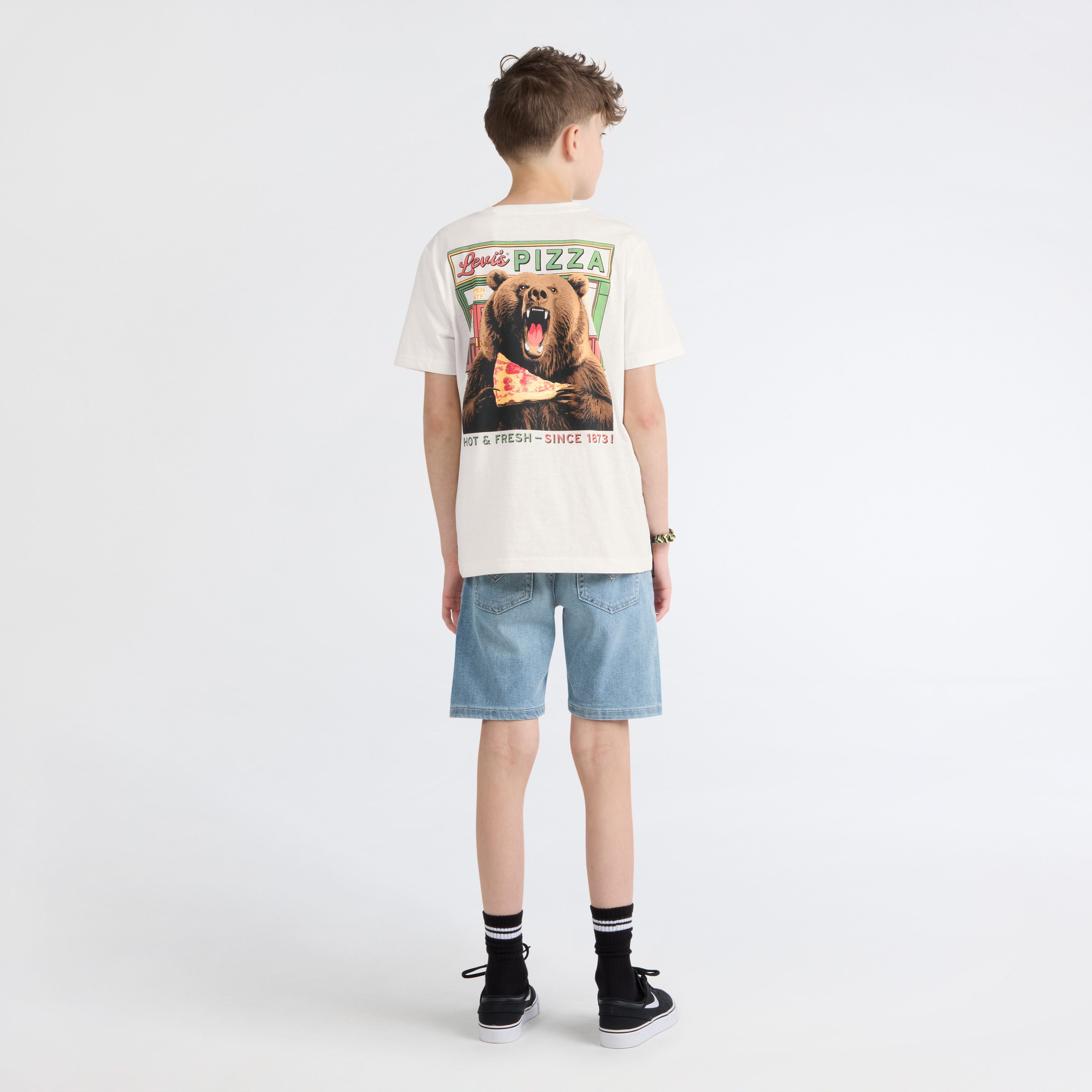 Pizza Loving Bear Tee Big Boys 8-20