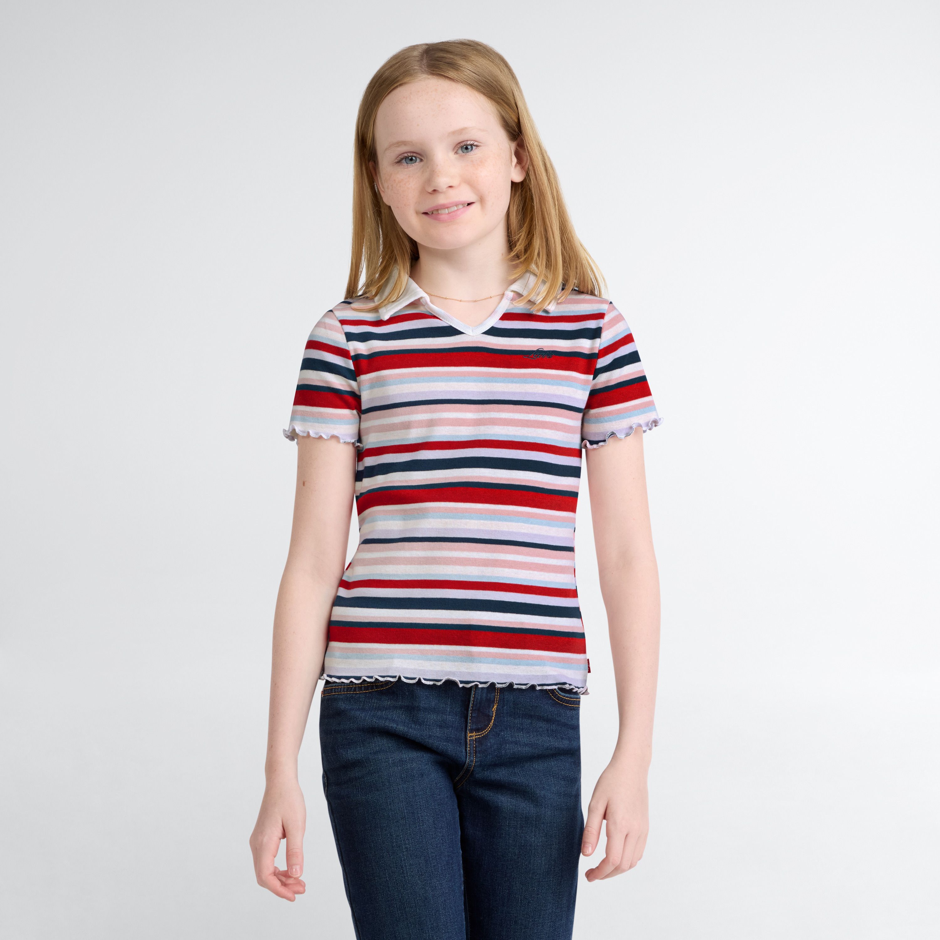 Polo Knit Top Big Girls 7-16 1