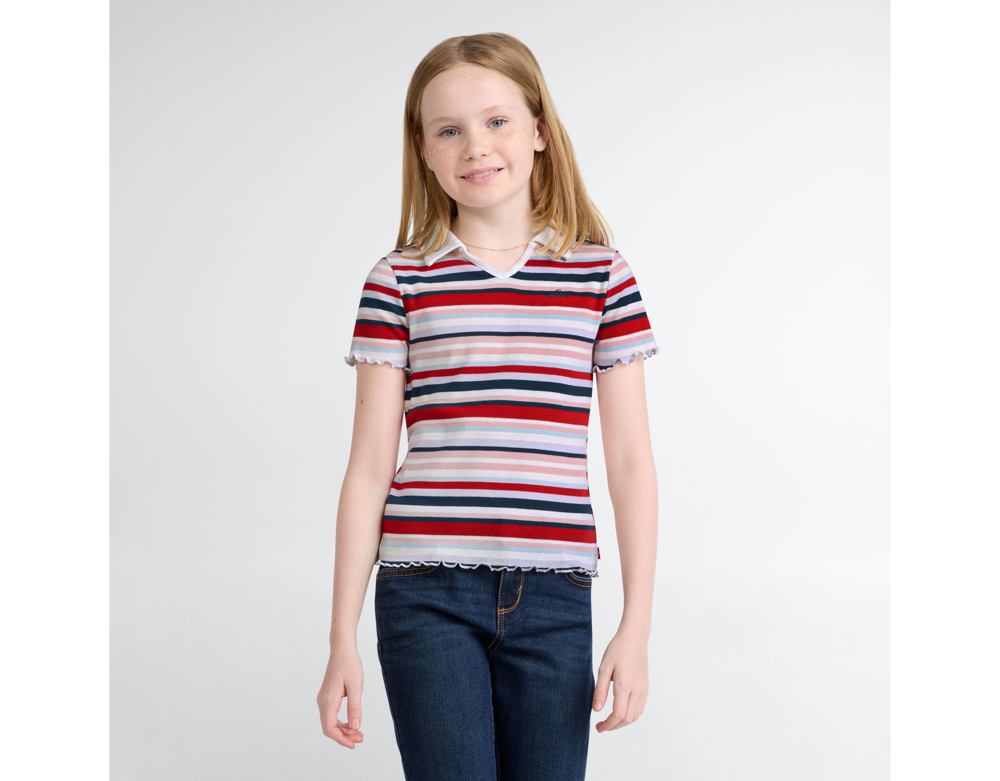 Polo Knit Top Big Girls 7-16