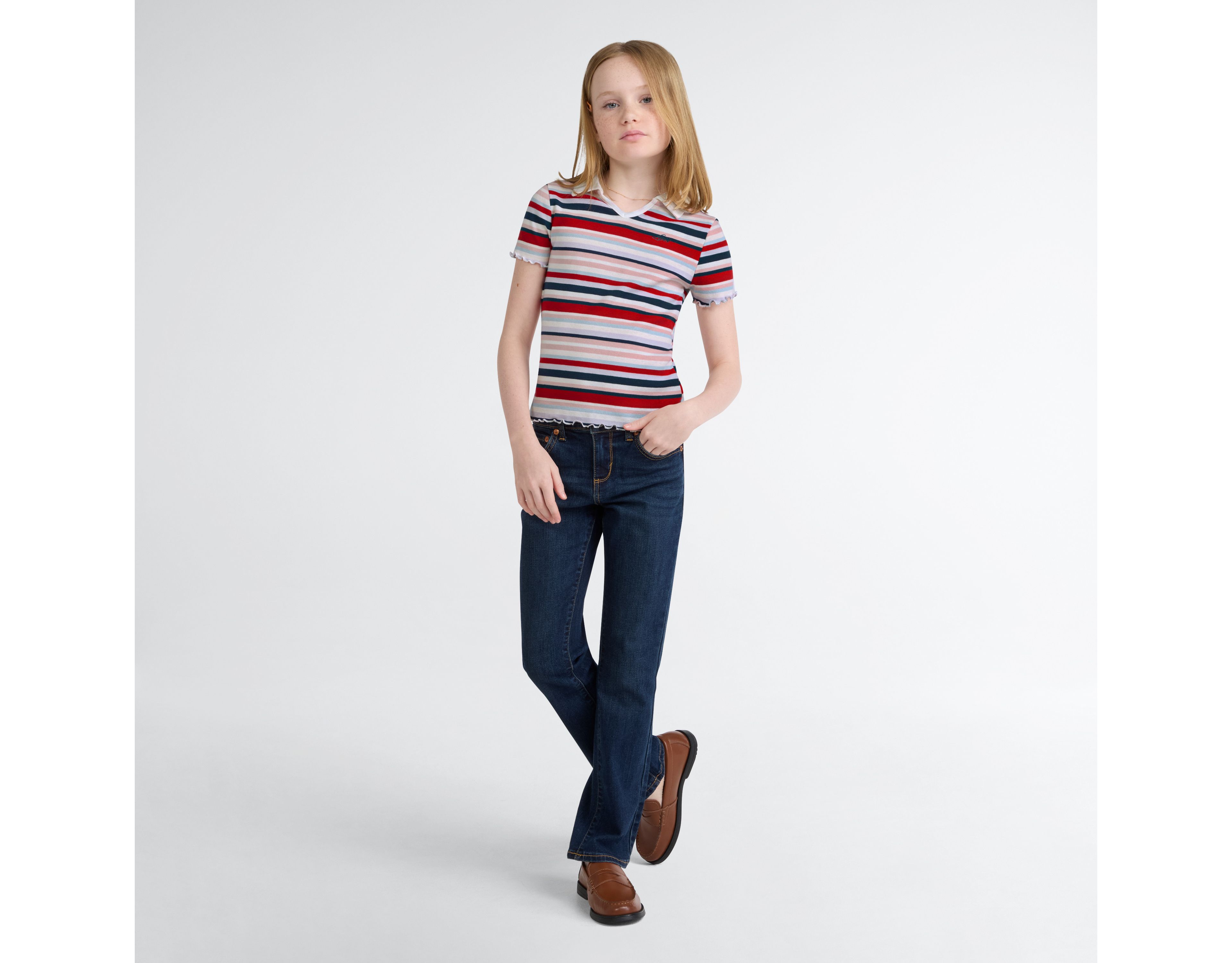 Polo Knit Top Big Girls 7-16