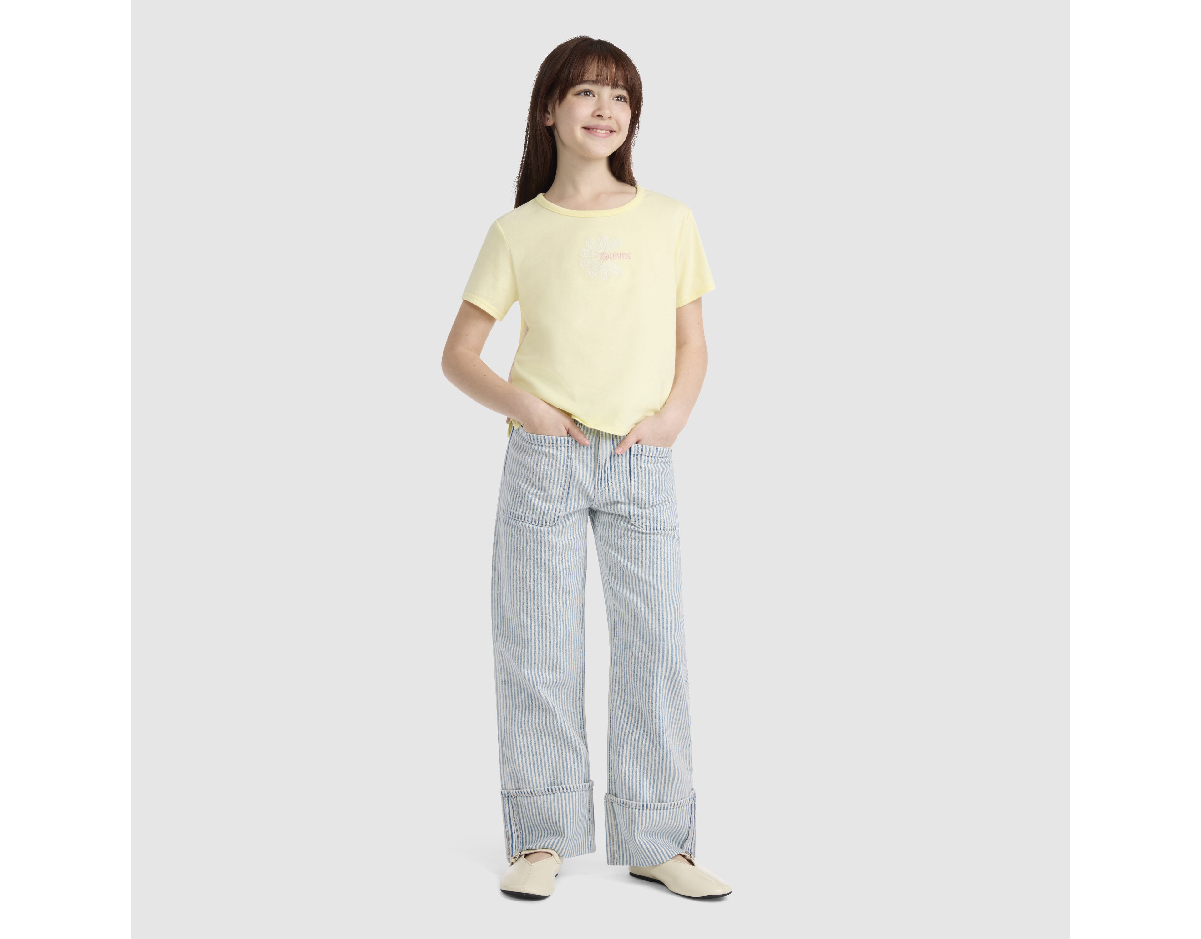 Railroad Stripe Wide Leg Pants