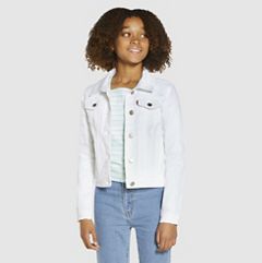 Trucker Jacket Big Girls 7-16 — White 1