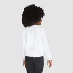 Trucker Jacket Little Girls 4-6 — White 3