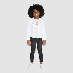 Trucker Jacket Little Girls 4-6 — White 1
