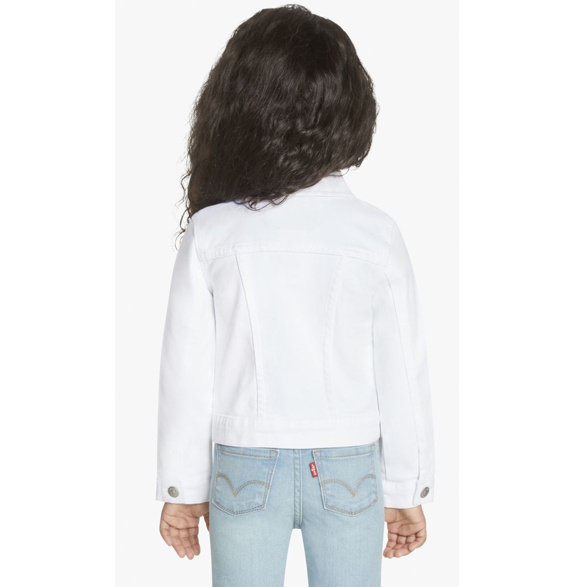Toddler Girls 2T-4T Trucker Jacket — White