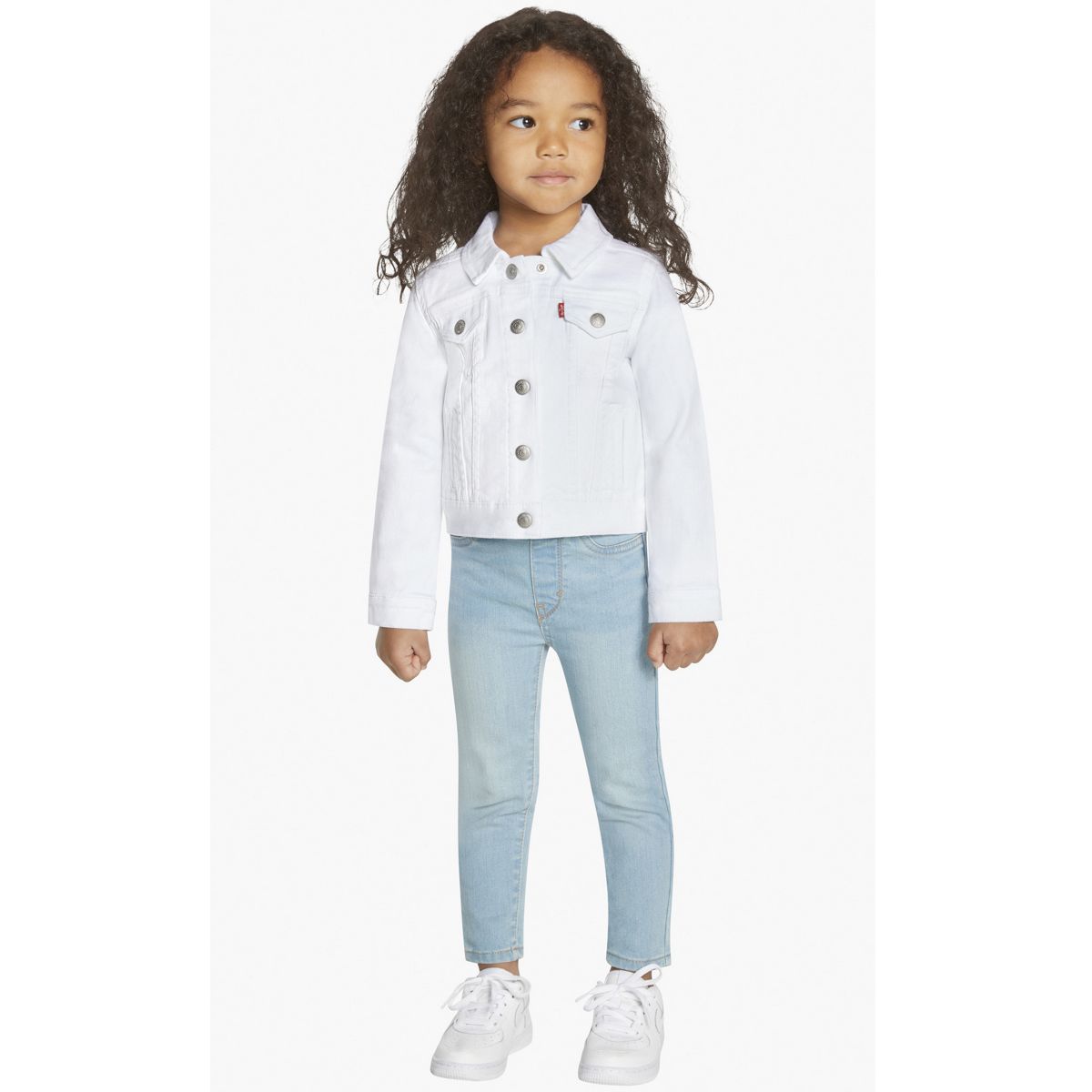 Toddler Girls 2T-4T Trucker Jacket — White
