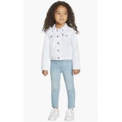 Toddler Girls 2T-4T Trucker Jacket — White 1