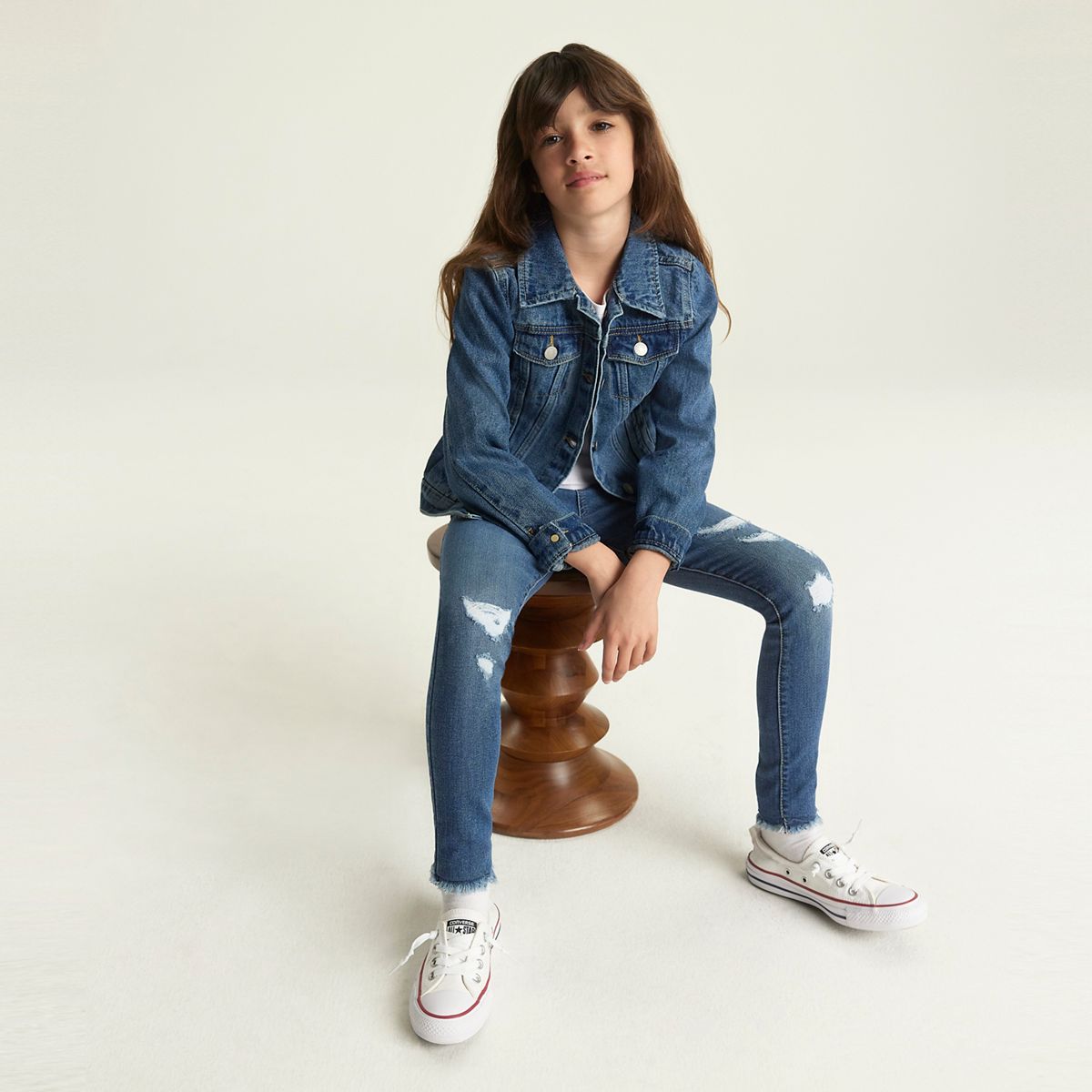 Trucker Jacket Big Girls 7-16 — Bristol - Medium Wash
