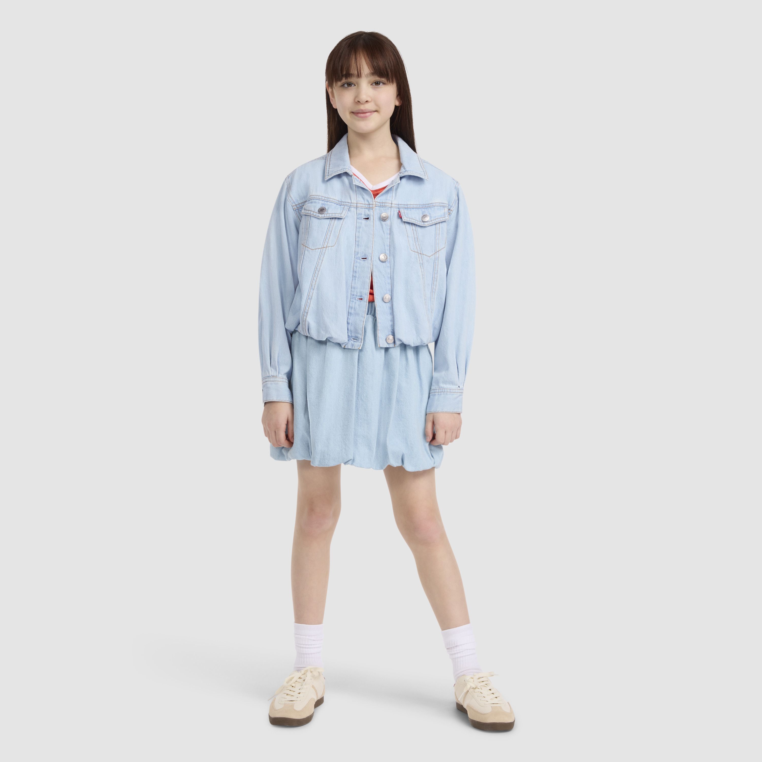 Bubble Denim Trucker Jacket Big Girls 7-16 3