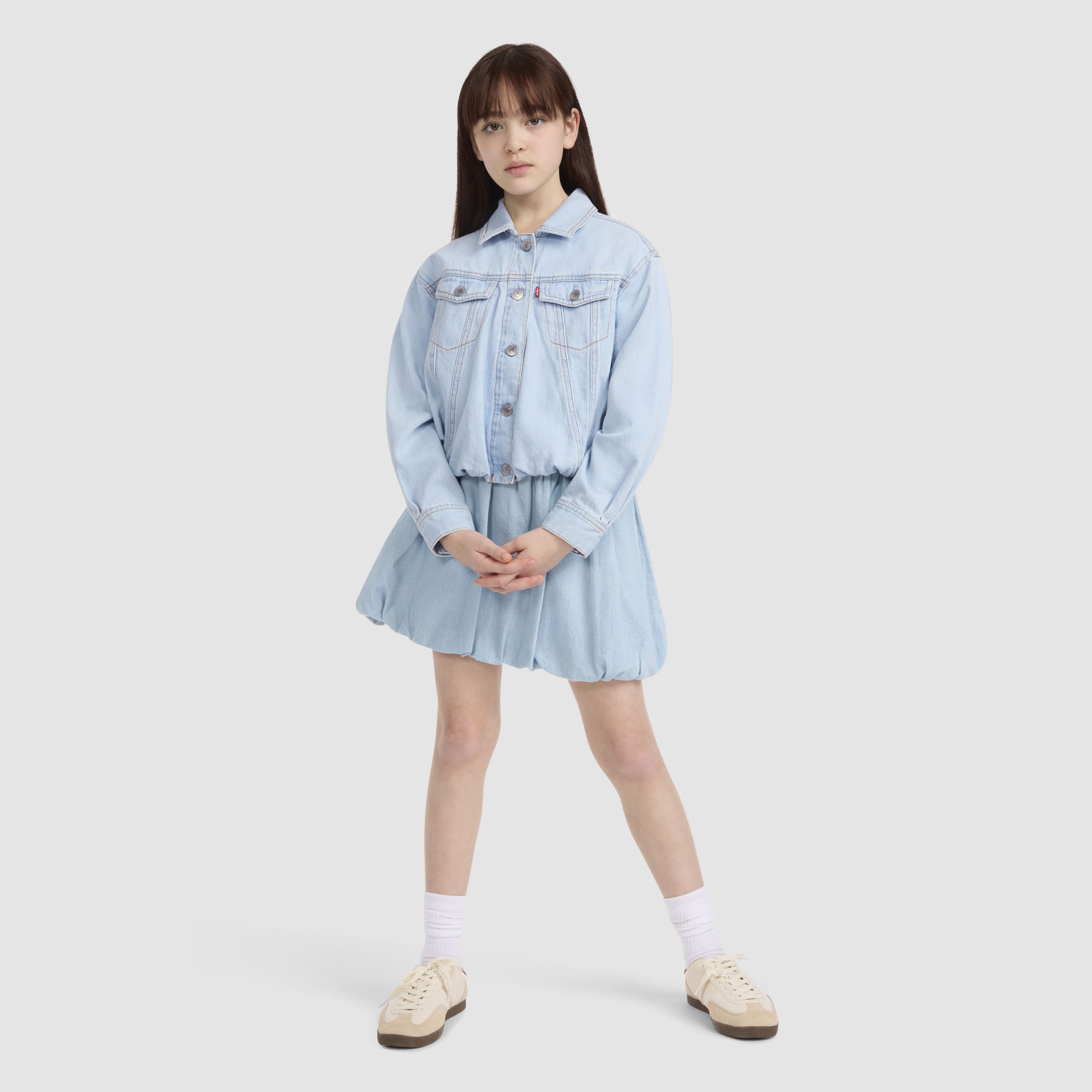 Bubble Denim Trucker Jacket Big Girls 7-16 5
