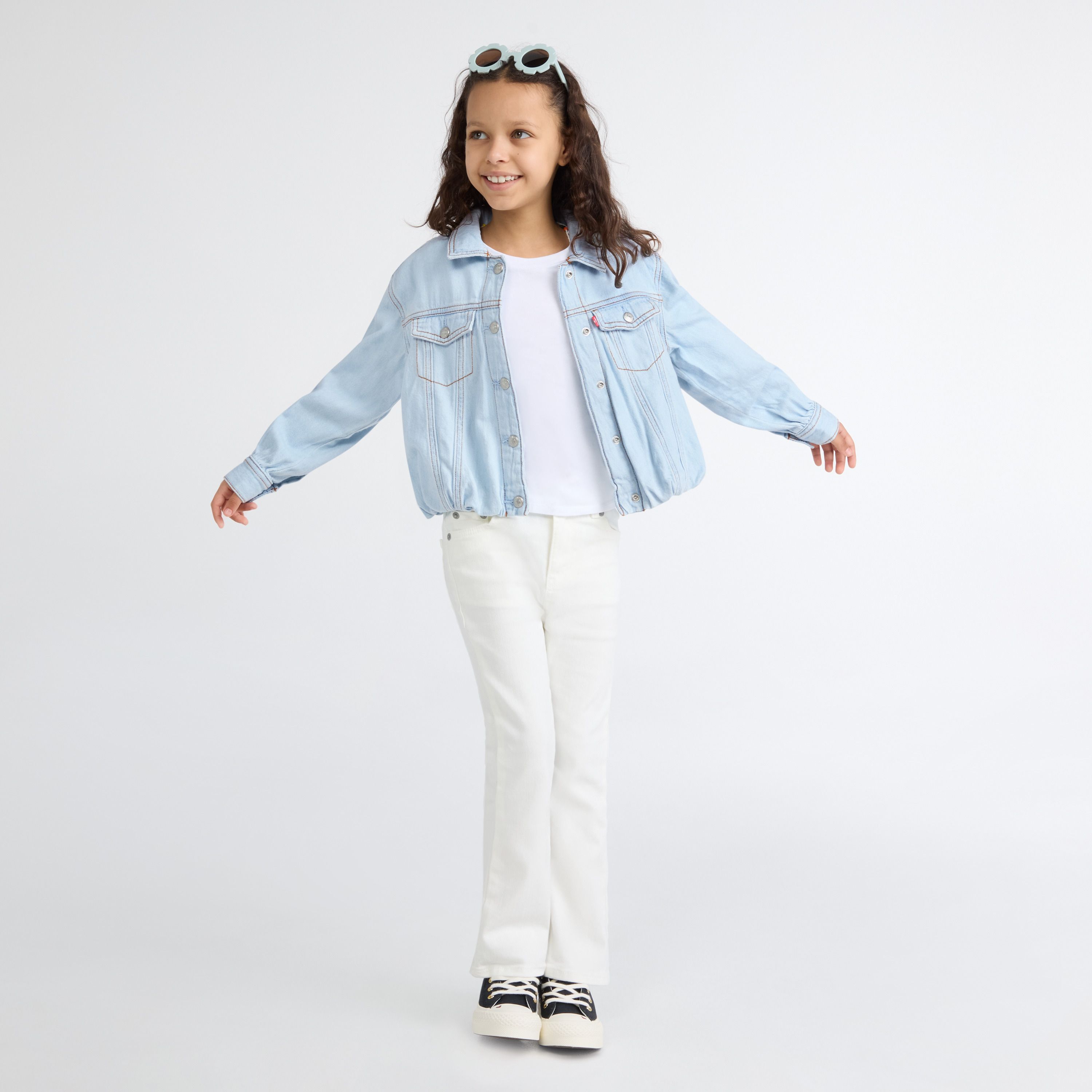 Bubble Denim Trucker Jacket Little Girls 4-6 1