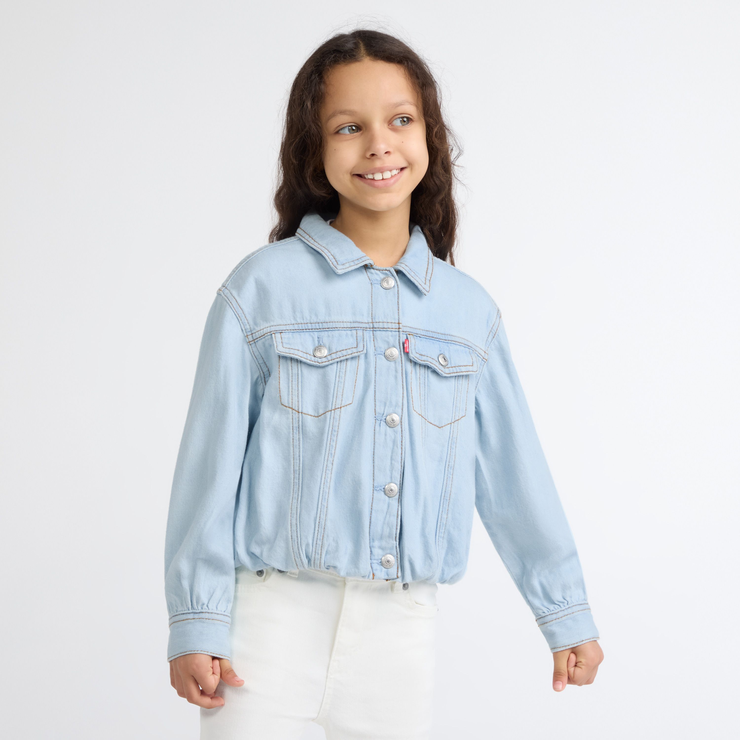 Bubble Denim Trucker Jacket Little Girls 4-6 2