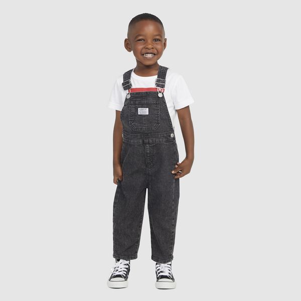 Denim Overalls Toddler Boys 2T-4T — Gray