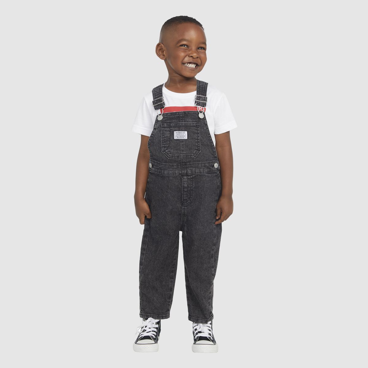 Denim Overalls Toddler Boys 2T-4T — Gray