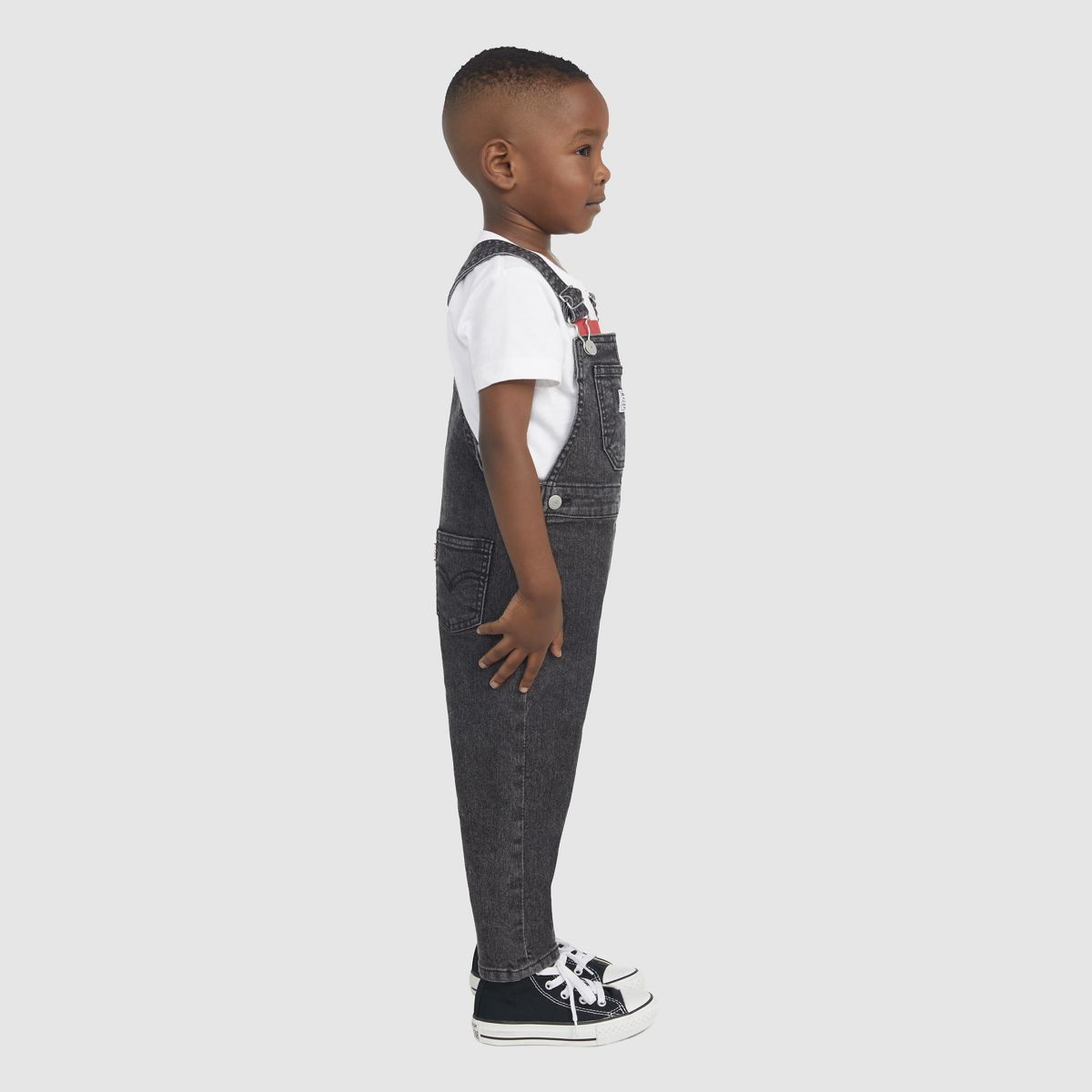 Denim Overalls Toddler Boys 2T-4T — Gray