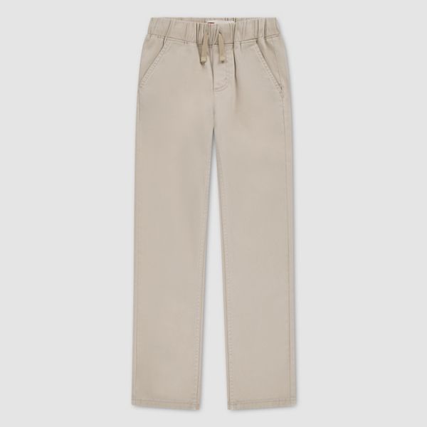 Pull-On Slim Sueded Pants Little Boys 4-7 — Plaza Taupe - Beige