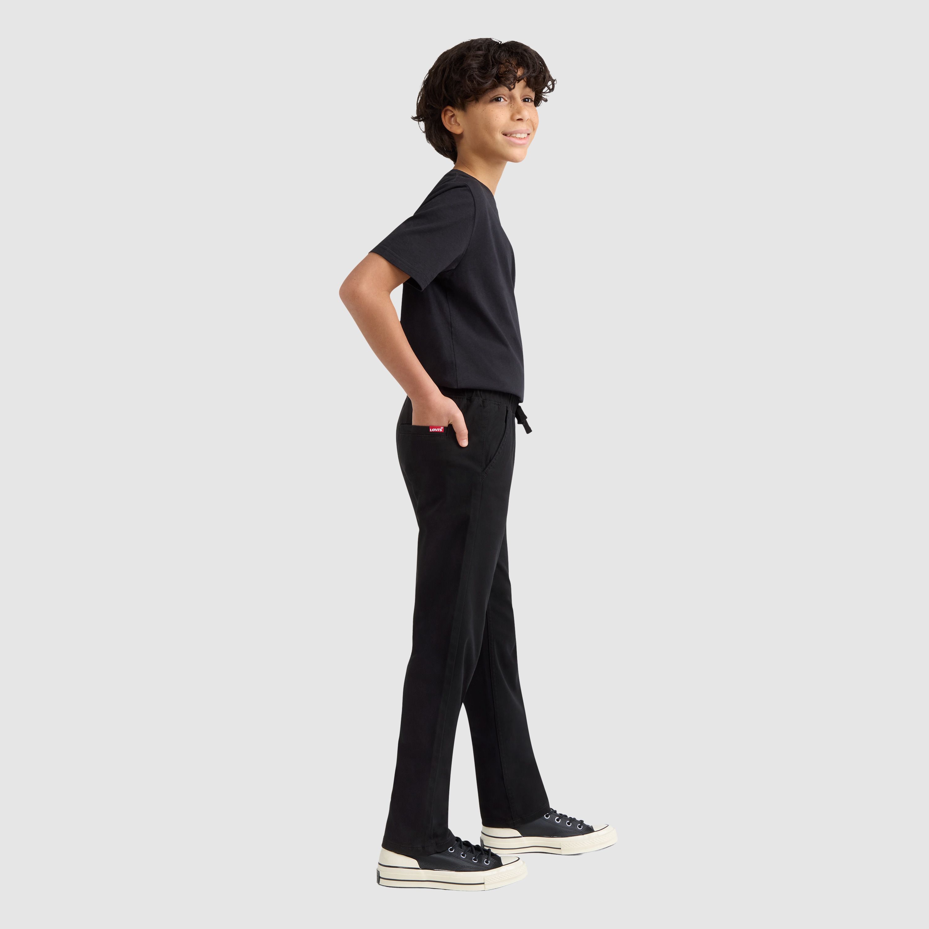 Pull-On Slim Sueded Pants Big Boys 8-20 3