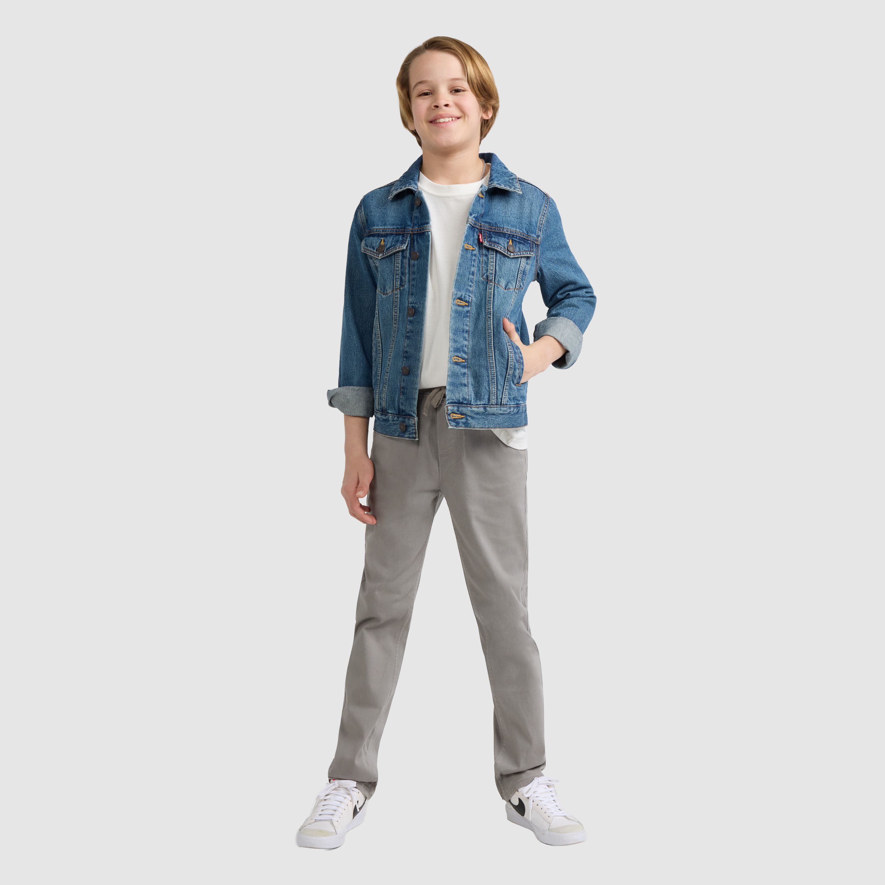 Pull-On Slim Sueded Pants Big Boys 8-20 1