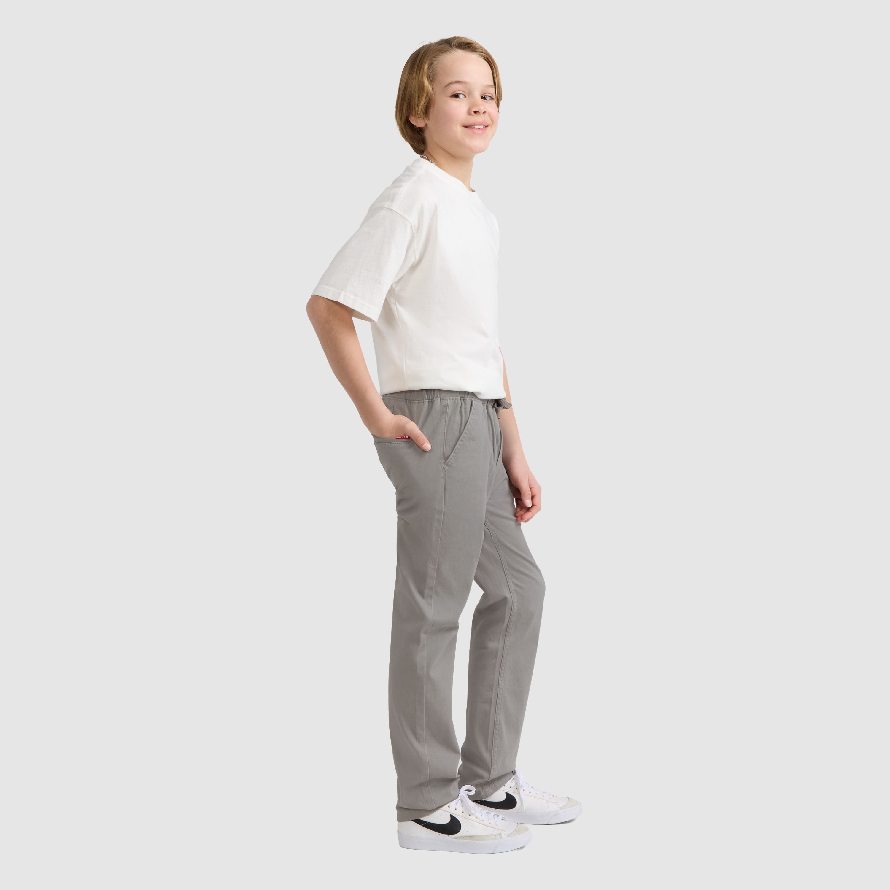 Pull-On Slim Sueded Pants Big Boys 8-20 3