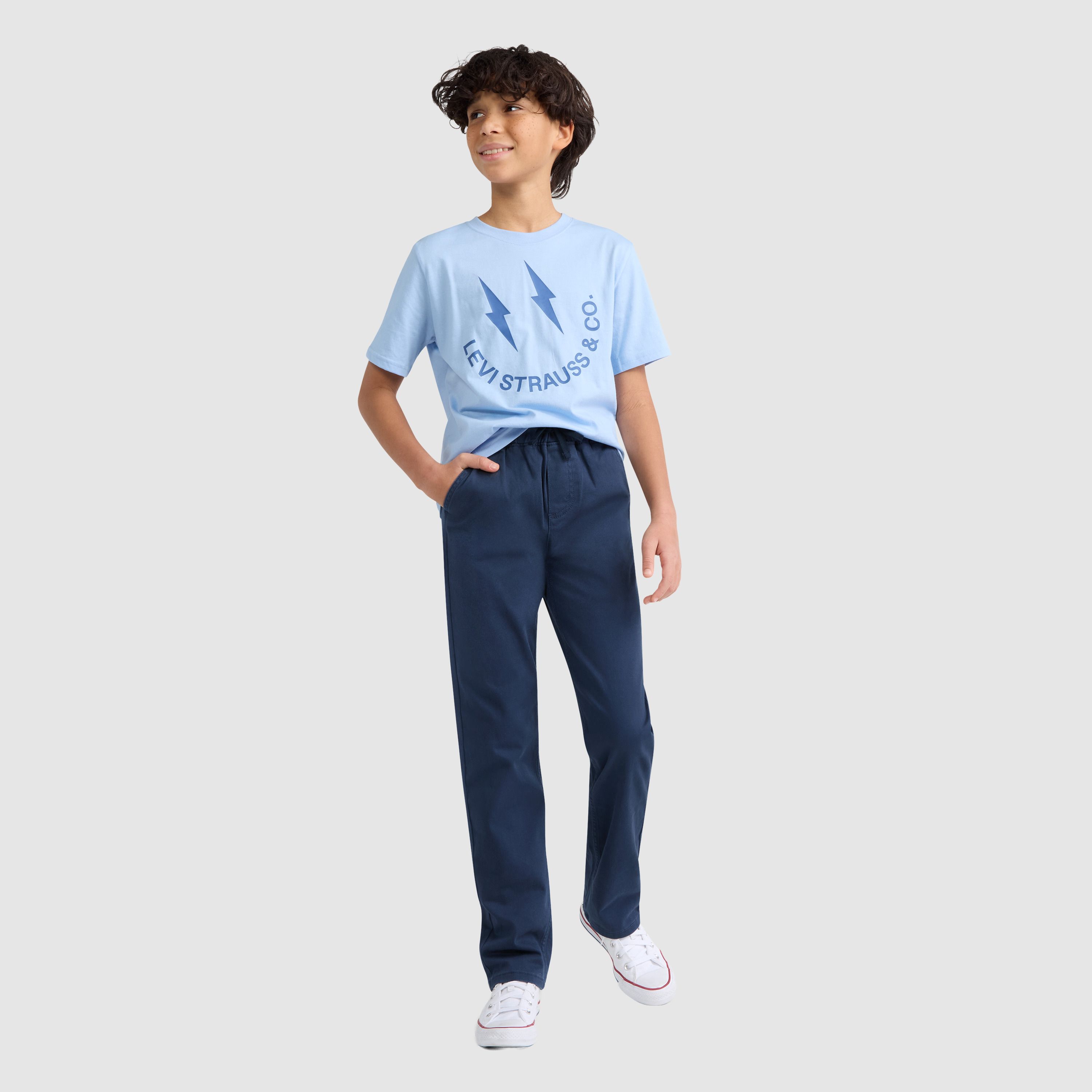 Pull-On Slim Sueded Pants Big Boys 8-20 1